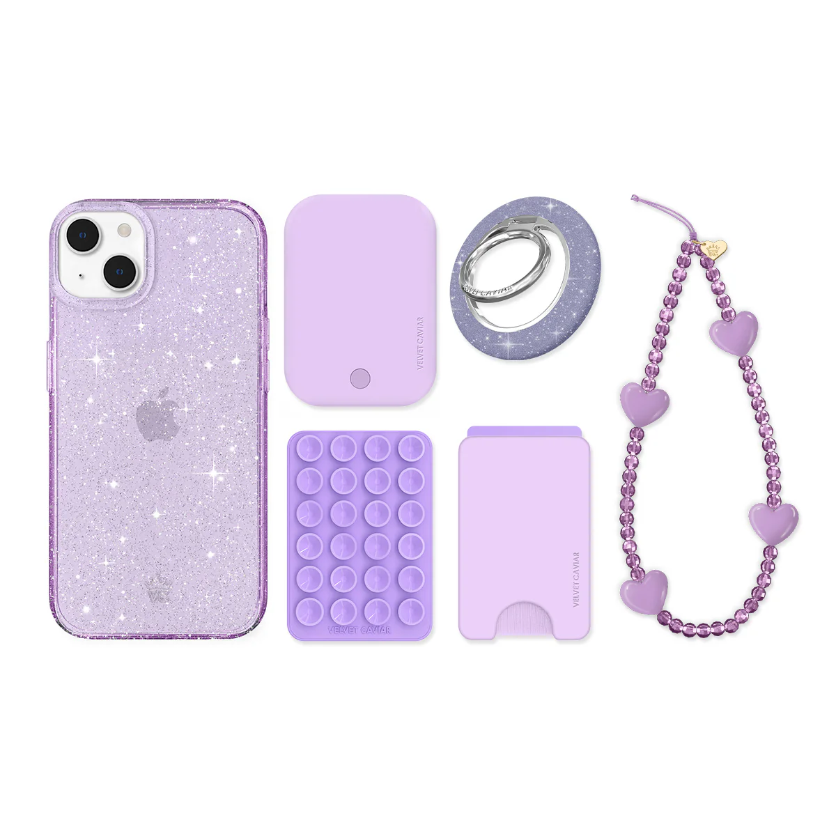 Lilac Stardust Glitter iPhone Bundle Set - Image 14