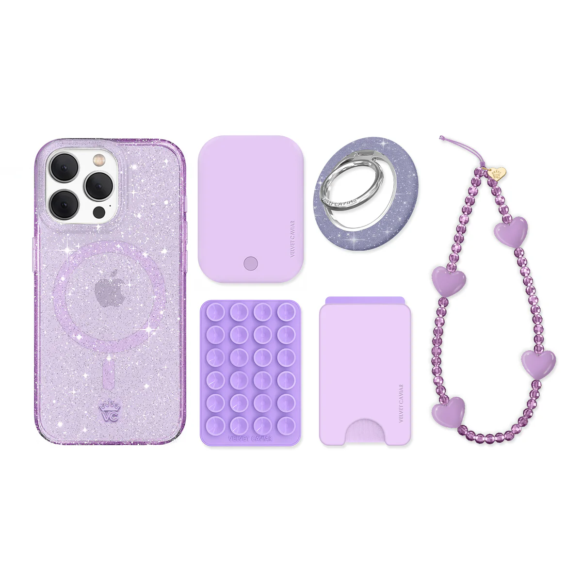 Lilac Stardust Glitter iPhone Bundle Set - Image 2