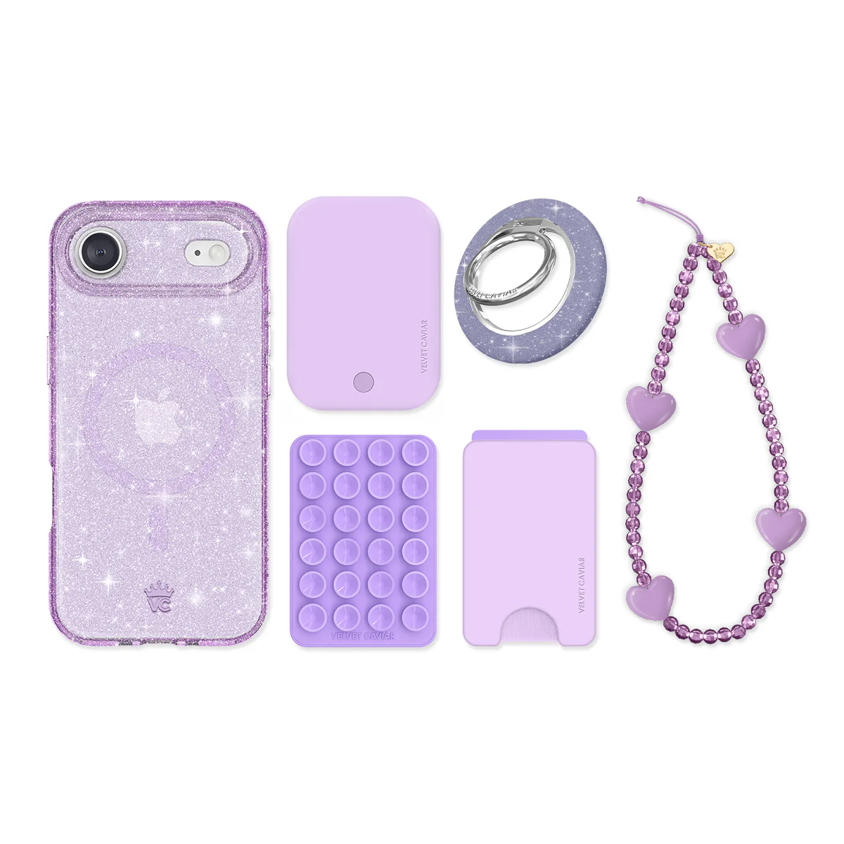 Lilac Stardust Glitter iPhone Bundle Set - Image 9