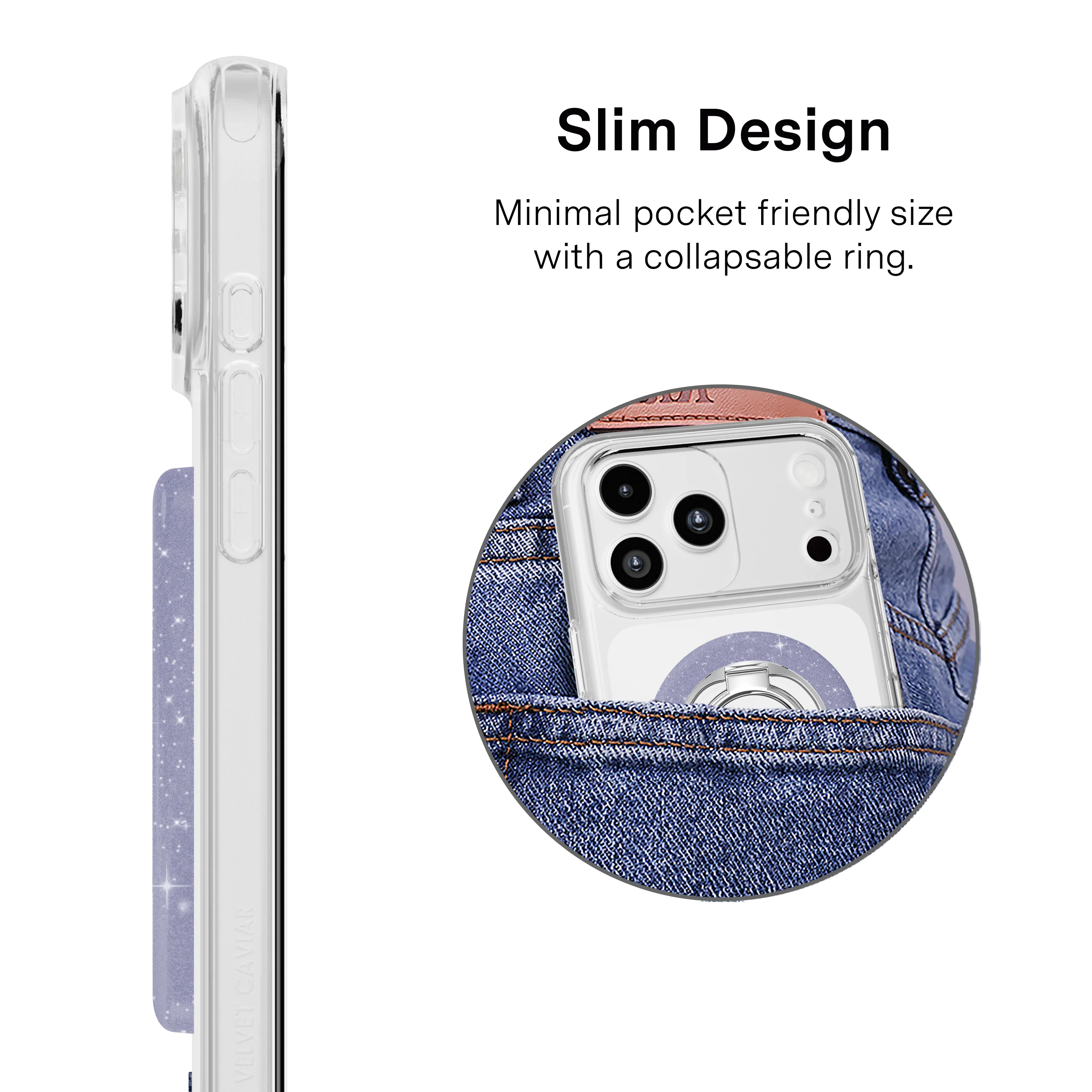 Lilac Stardust Glitter MagSafe Grip Ring - Image 3