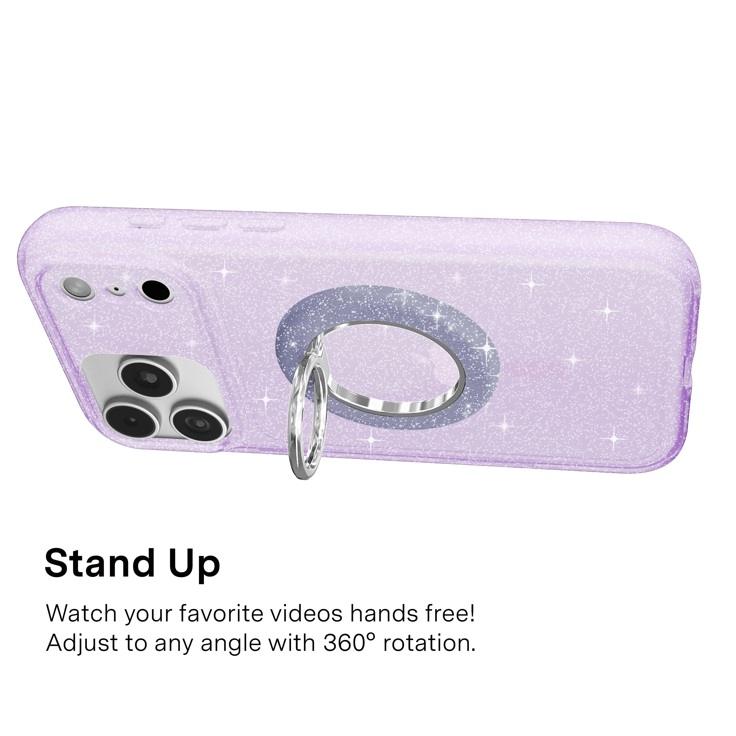 Lilac Stardust Glitter MagSafe Grip Ring - Image 4