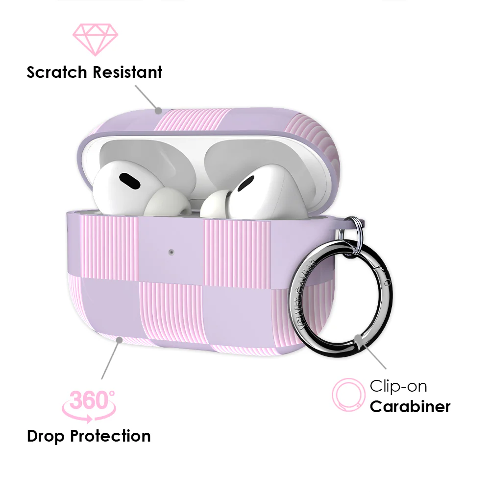Lilac Vibe Checkered AirPod Case - Image 13