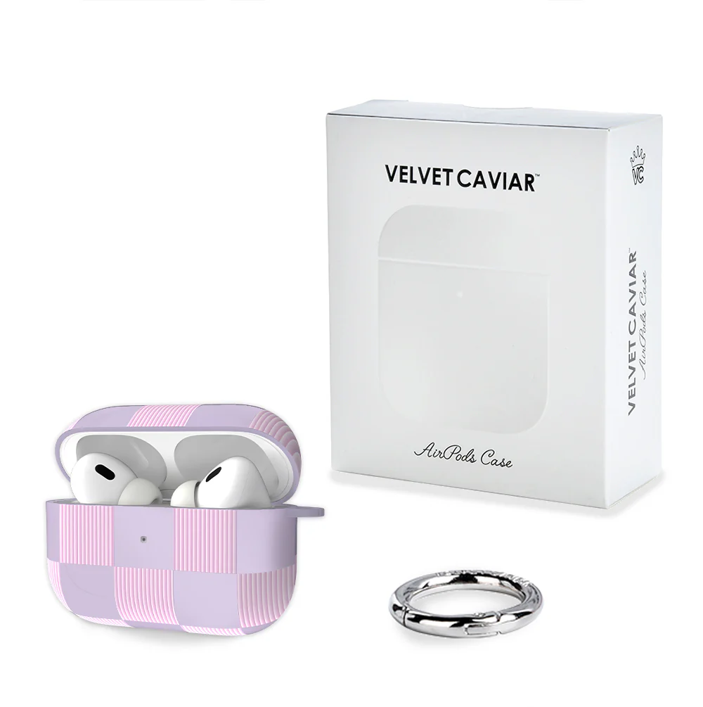 Lilac Vibe Checkered AirPod Case - Image 15