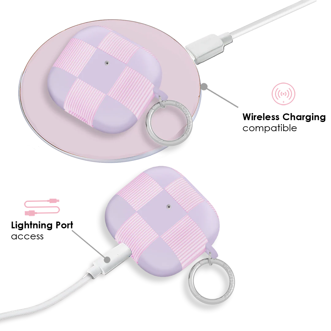 Lilac Vibe Checkered AirPod Case - Image 19