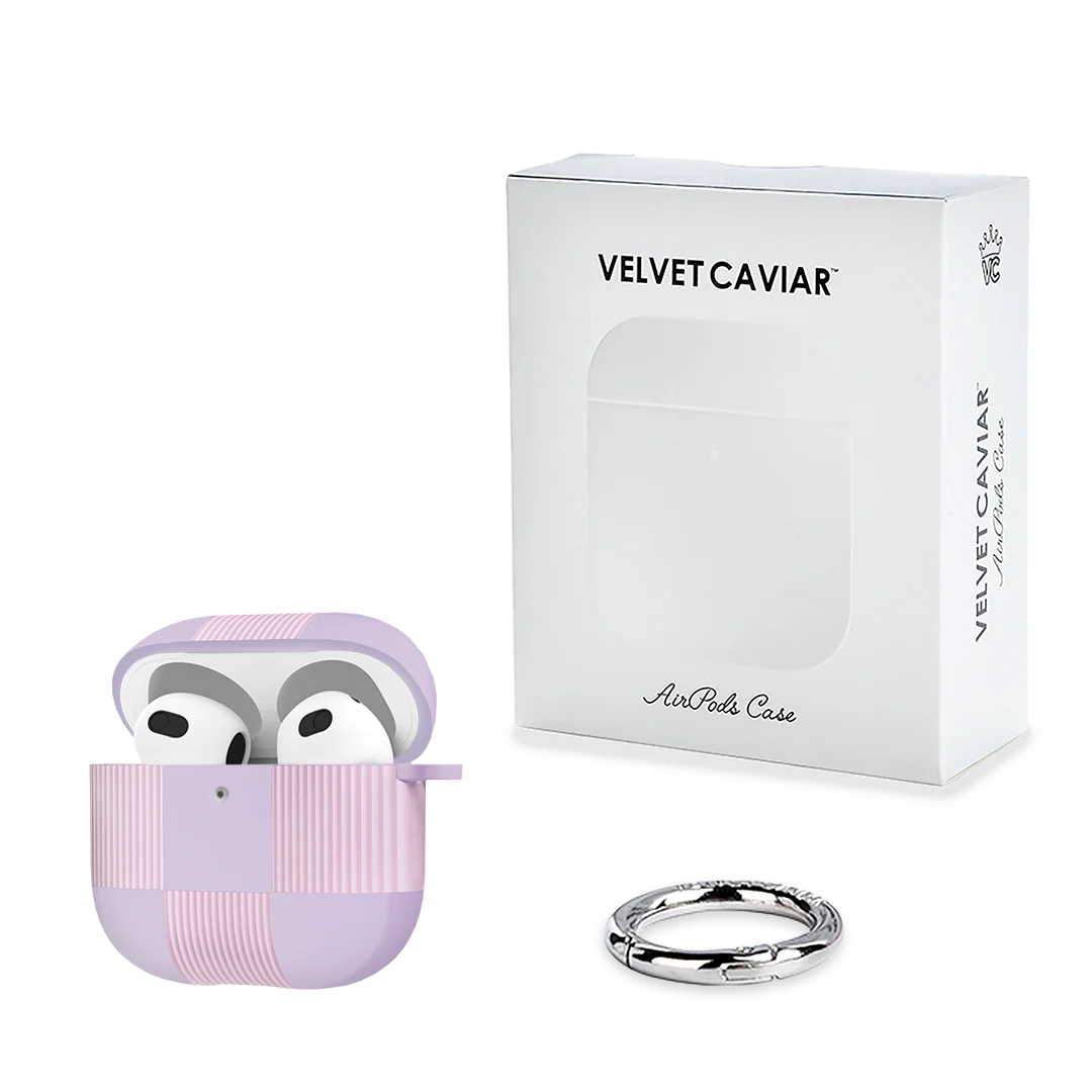 Lilac Vibe Checkered AirPod Case - Image 20