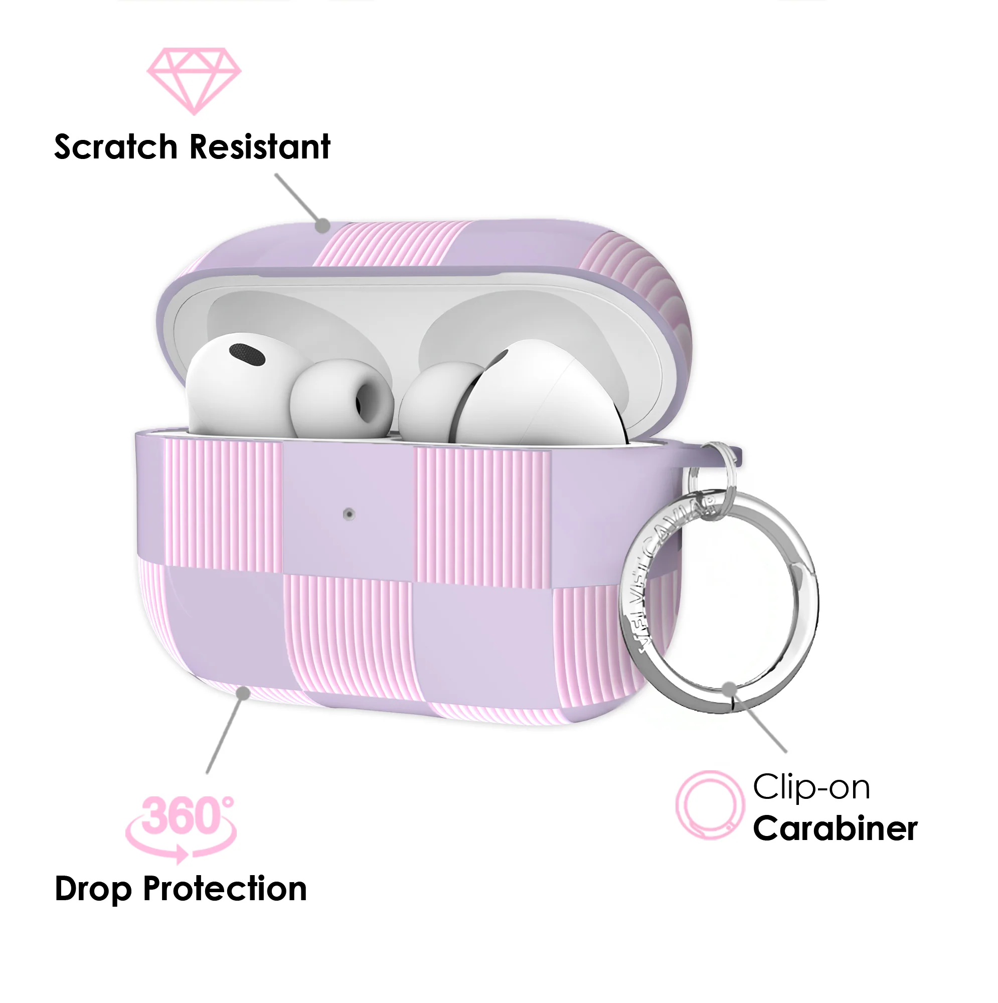 Lilac Vibe Checkered AirPod Case - Image 24