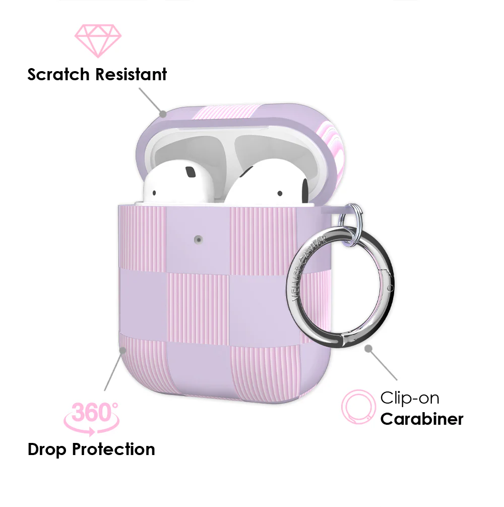 Lilac Vibe Checkered AirPod Case - Image 3