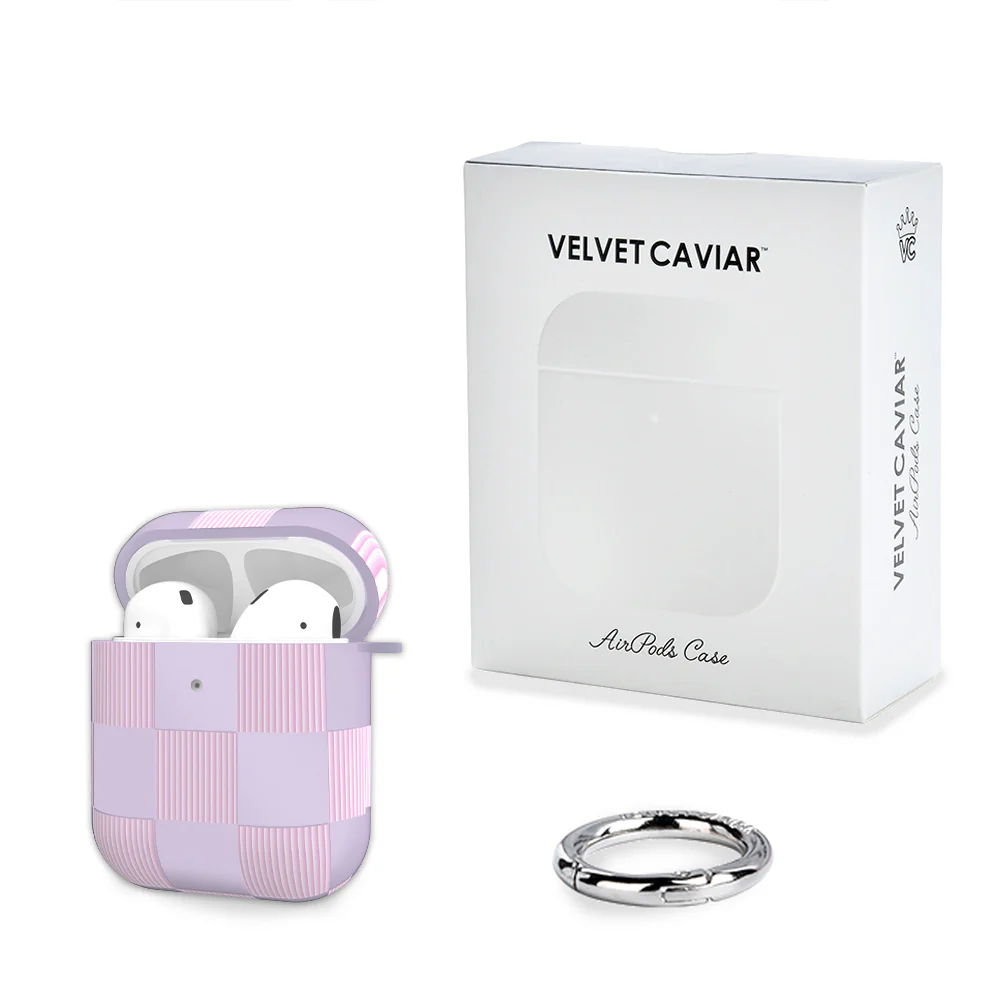 Lilac Vibe Checkered AirPod Case - Image 5