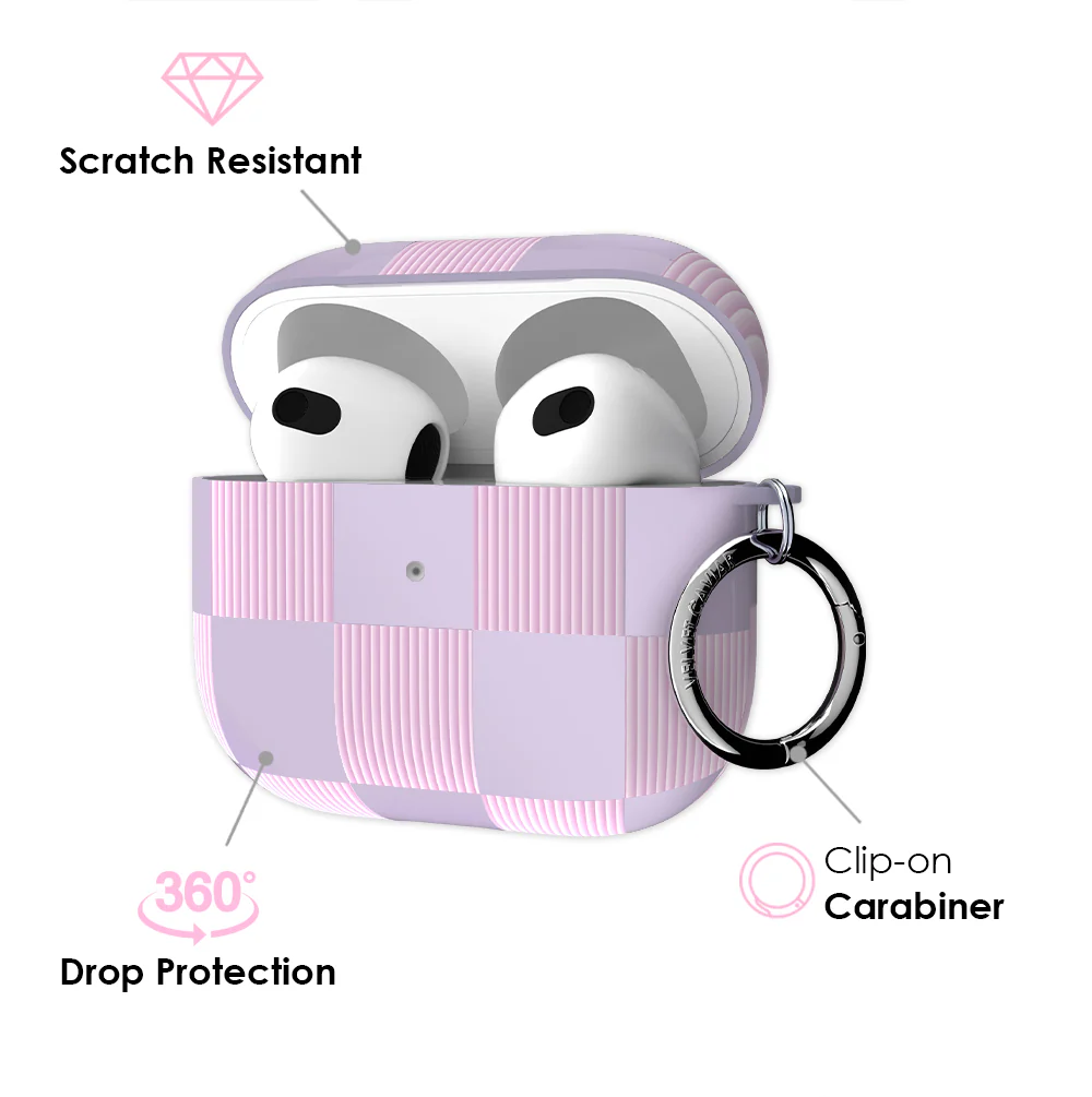 Lilac Vibe Checkered AirPod Case - Image 8