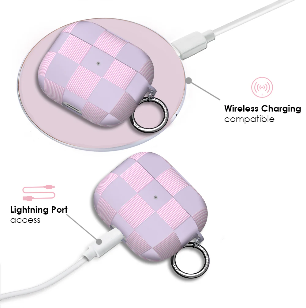 Lilac Vibe Checkered AirPod Case - Image 9