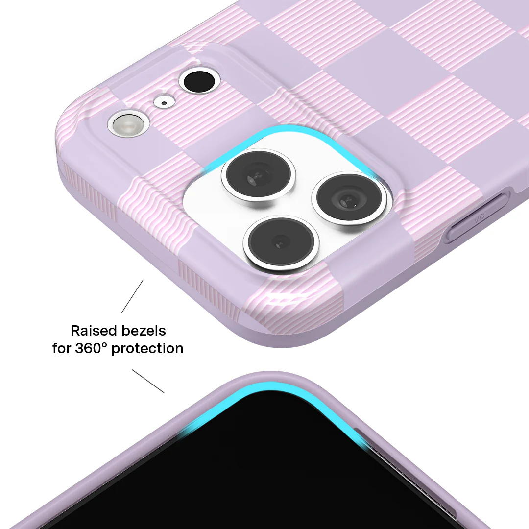 Lilac Vibe Checkered iPhone Case - Image 108