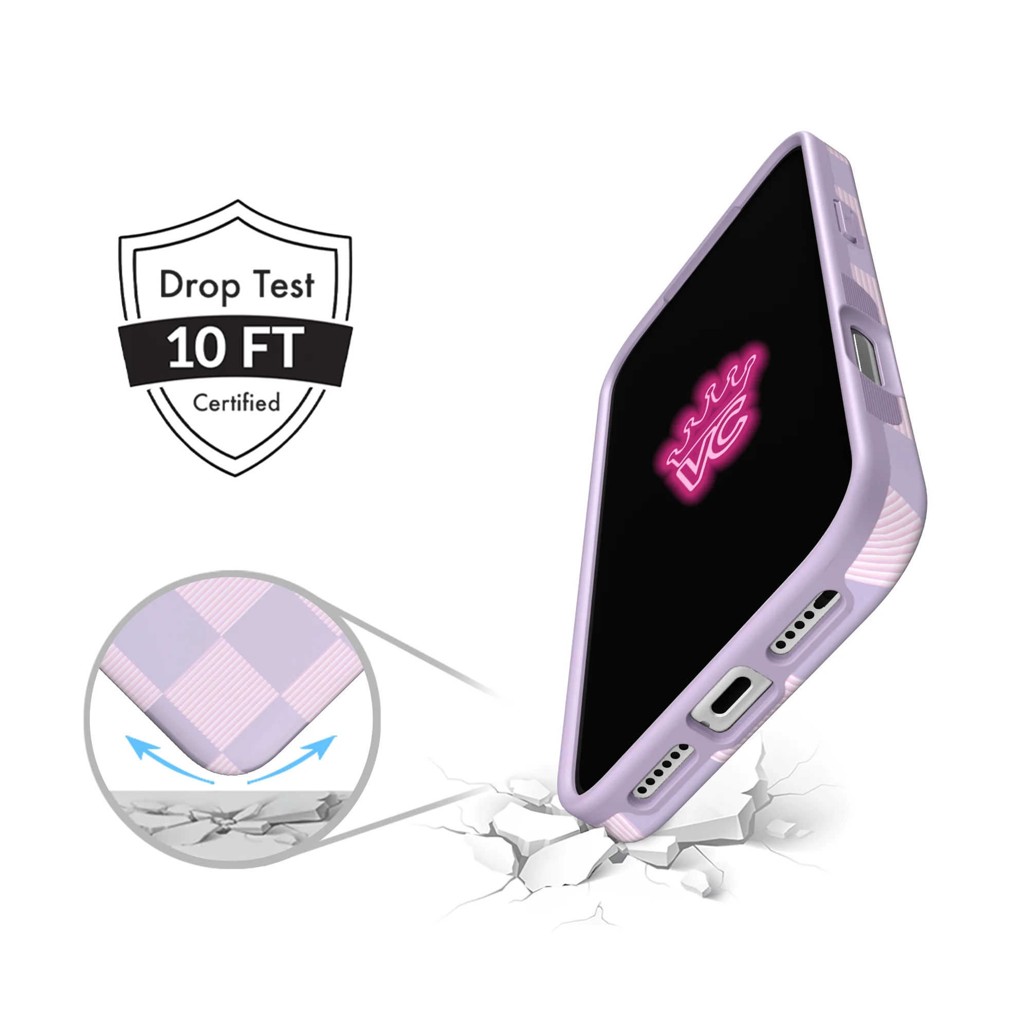 Lilac Vibe Checkered iPhone Case - Image 117