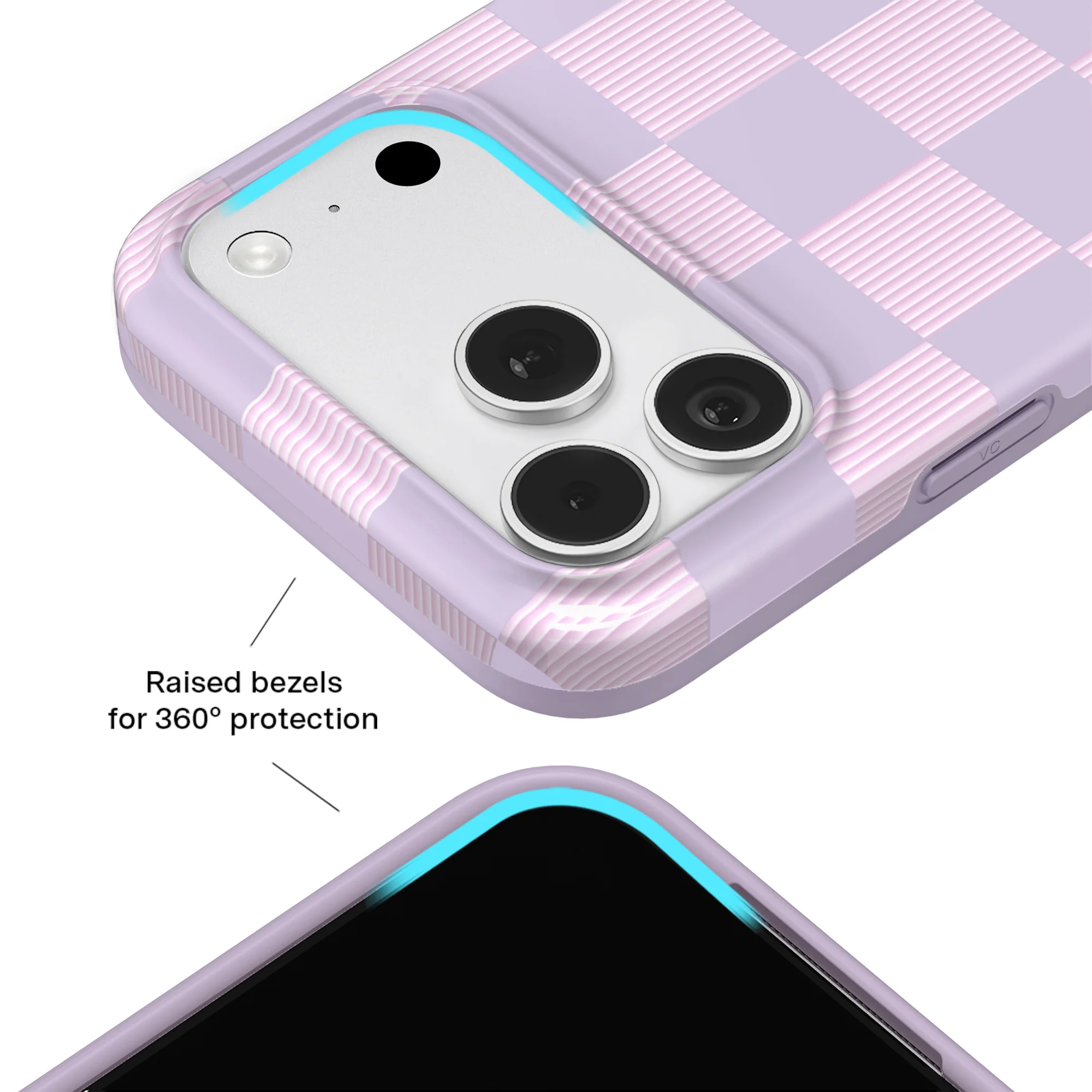 Lilac Vibe Checkered iPhone Case - Image 118