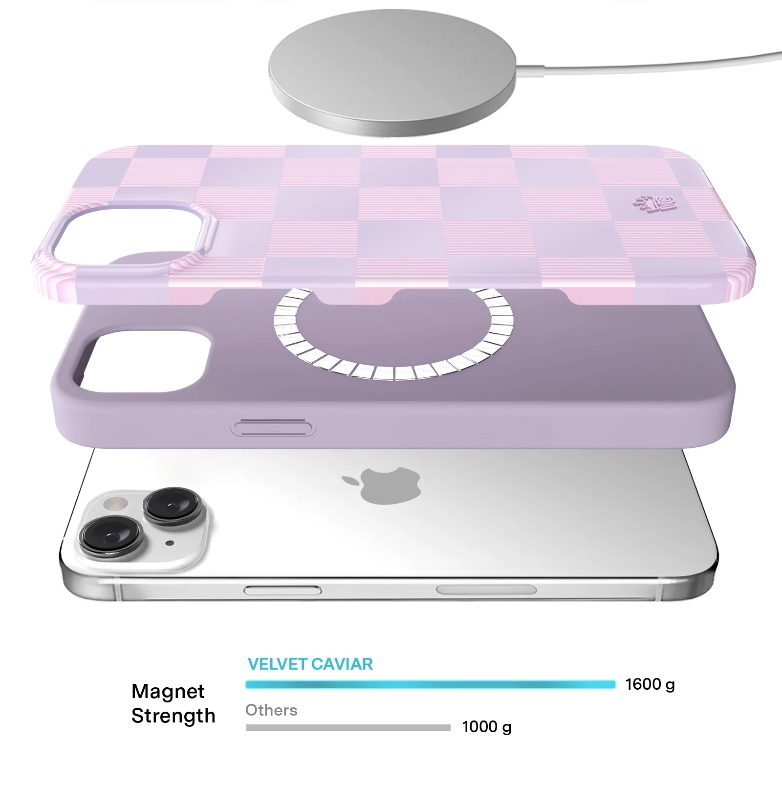 Lilac Vibe Checkered iPhone Case - Image 13