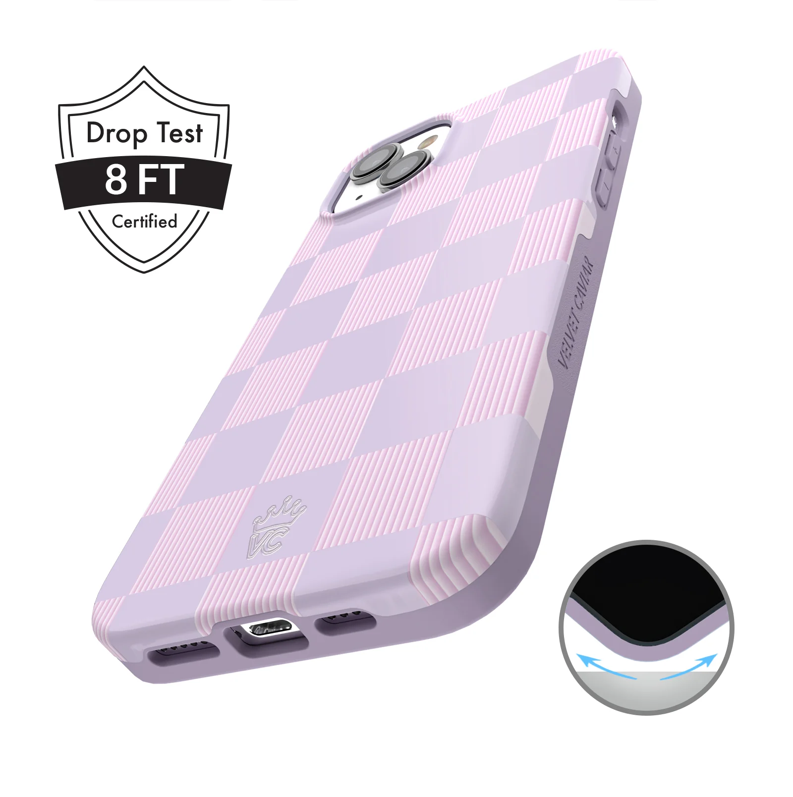 Lilac Vibe Checkered iPhone Case - Image 34