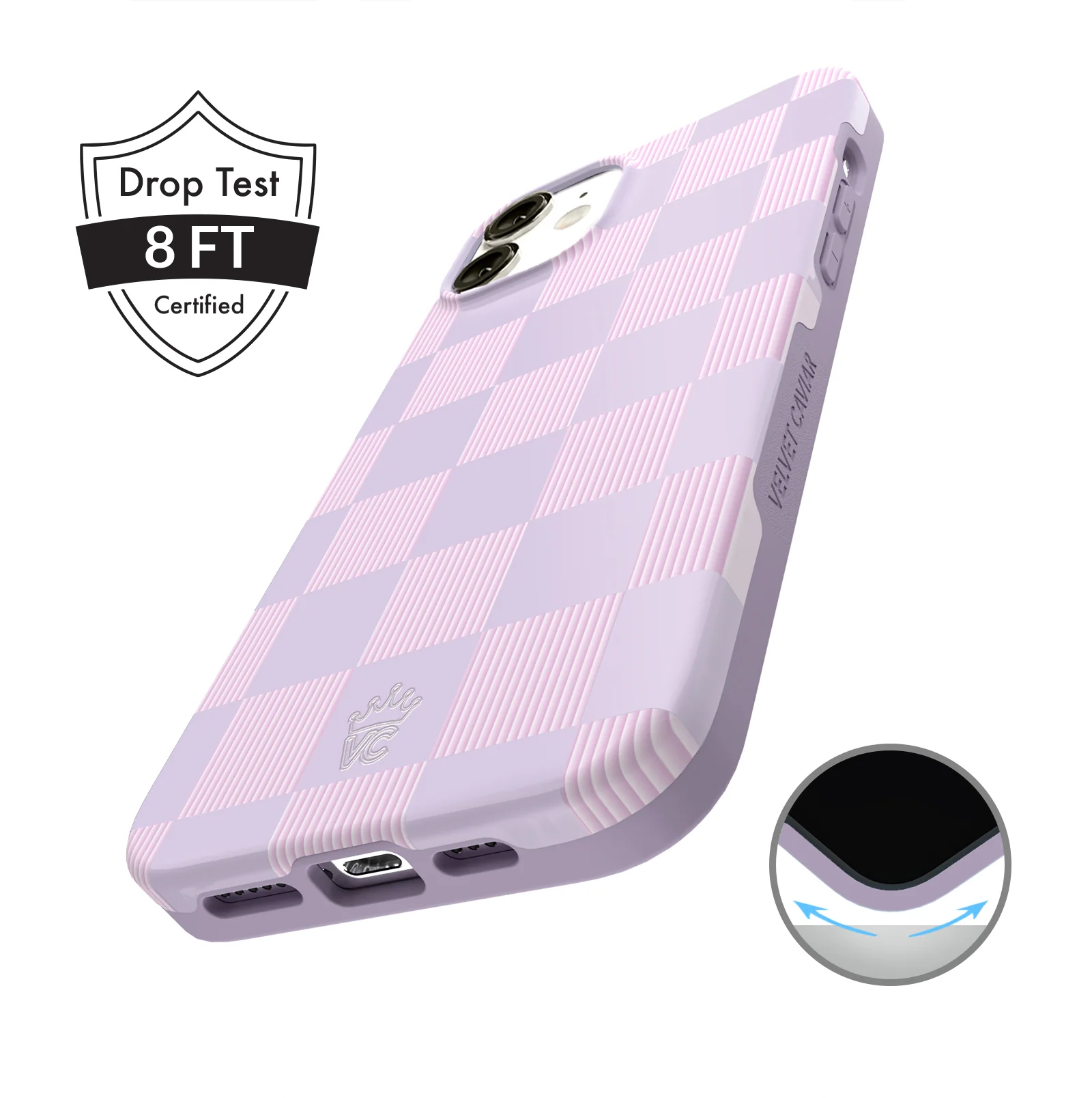 Lilac Vibe Checkered iPhone Case - Image 74
