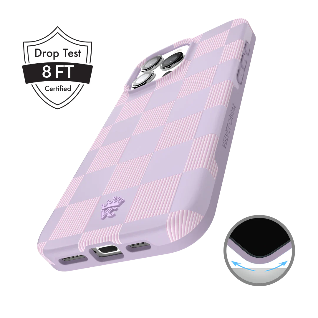Lilac Vibe Checkered iPhone Case - Image 84