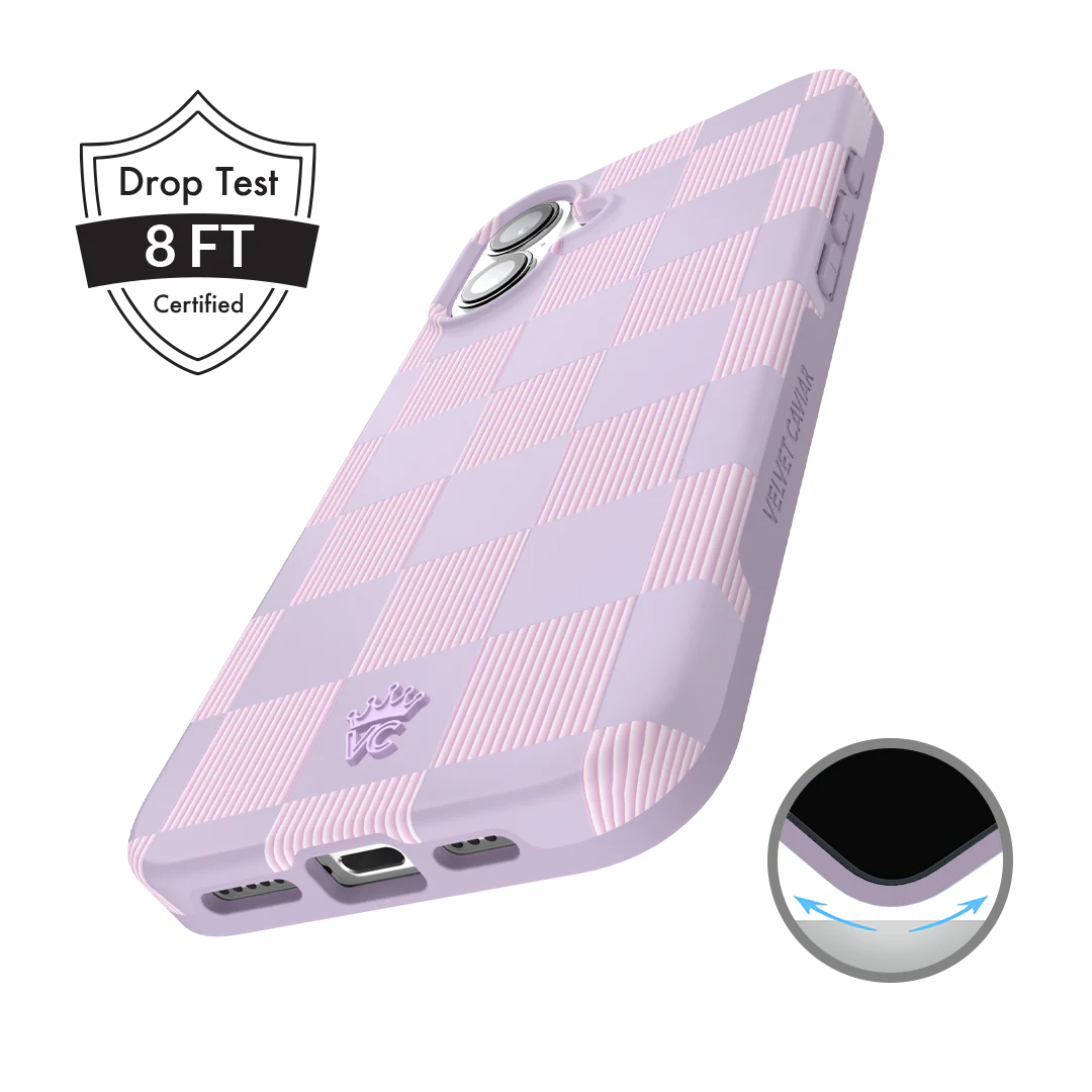 Lilac Vibe Checkered iPhone Case - Image 99