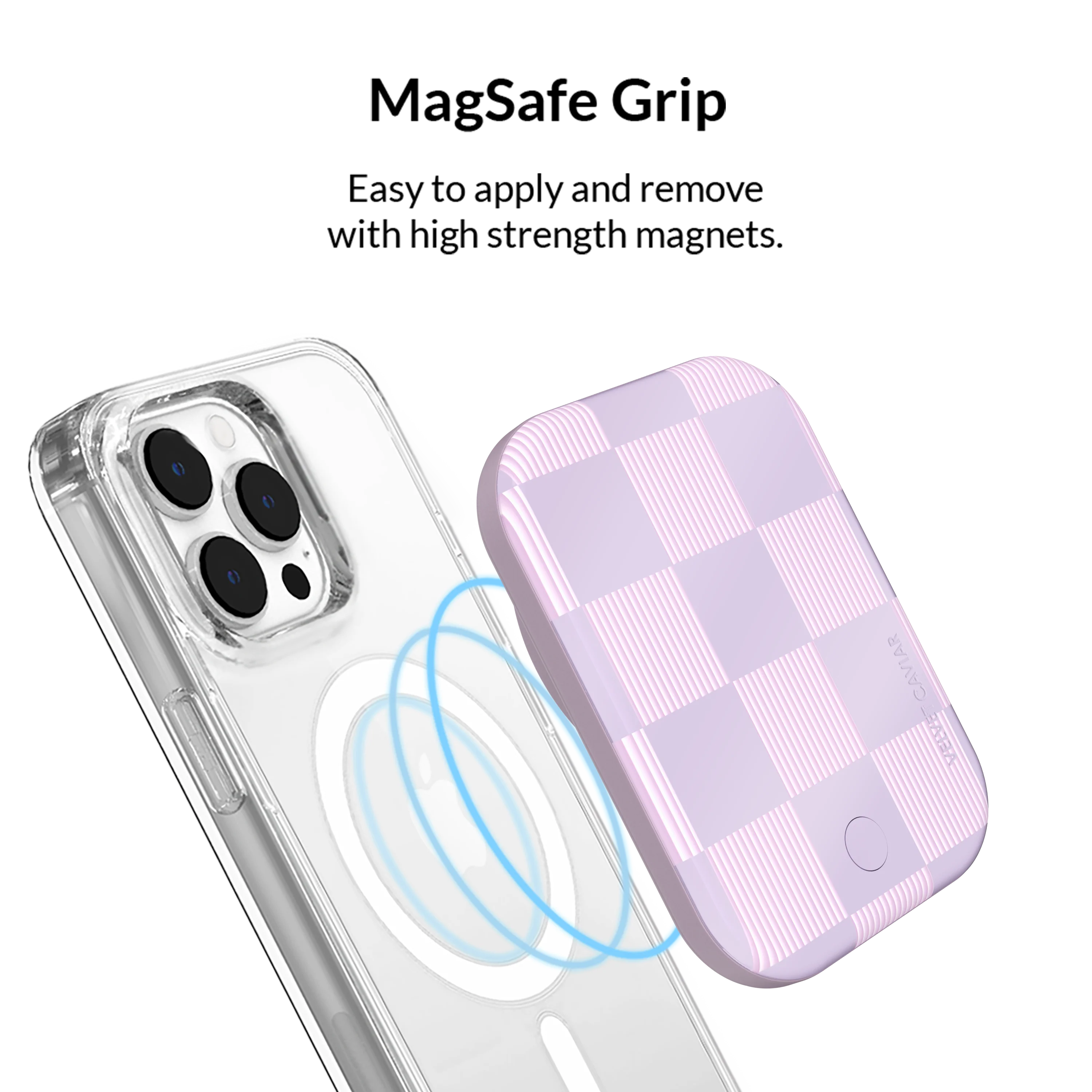 Lilac Vibe Checkered MagSafe Battery Power Pack - Image 4