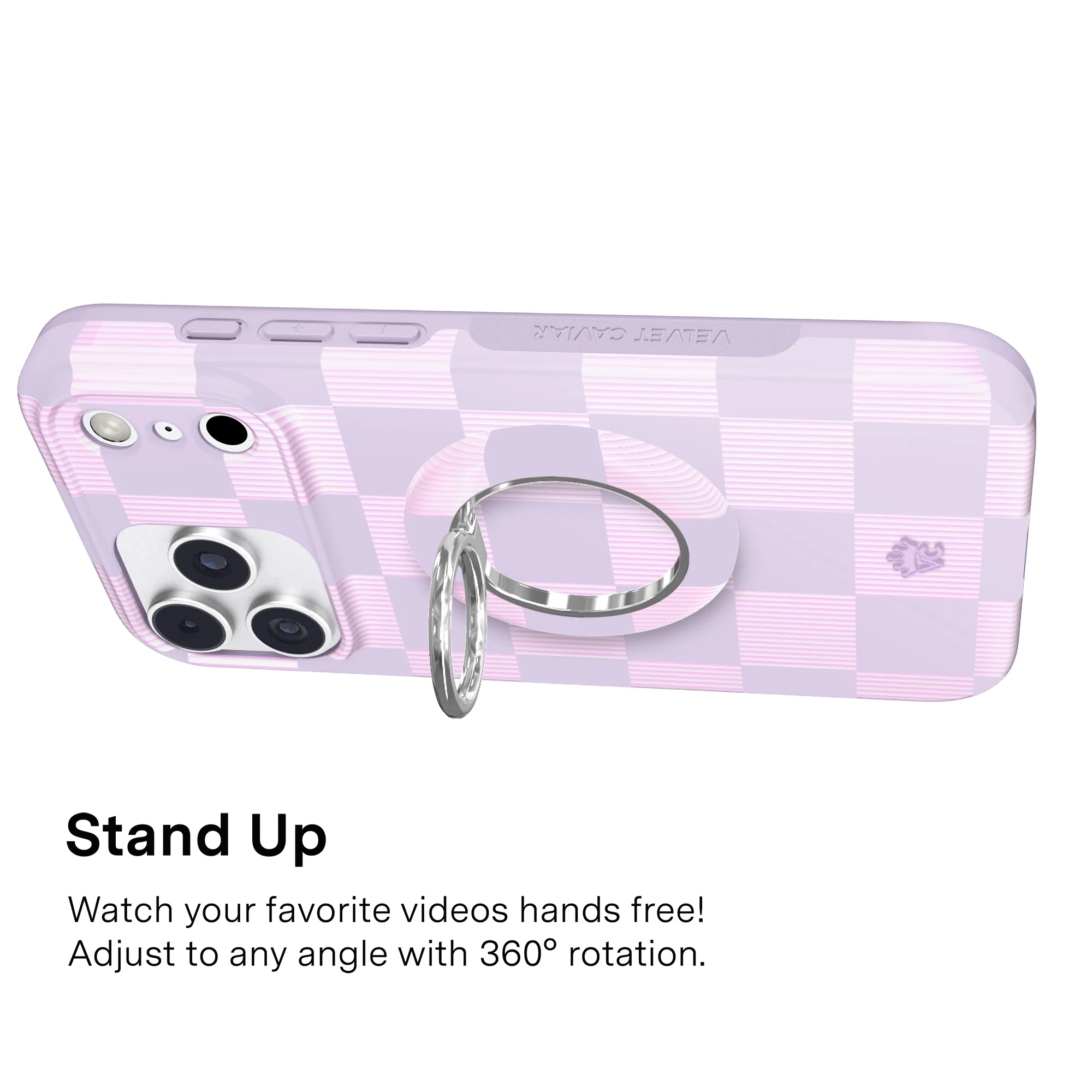 Lilac Vibe Checkered MagSafe Grip Ring - Image 4