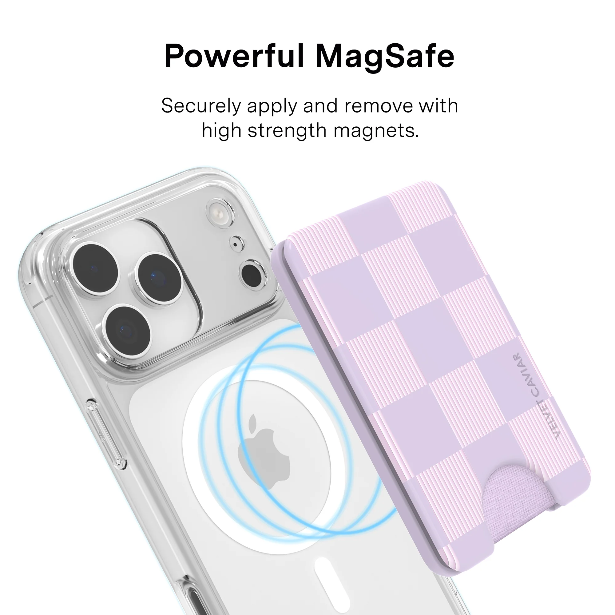 Lilac Vibe Checkered Magsafe Wallet - Image 3
