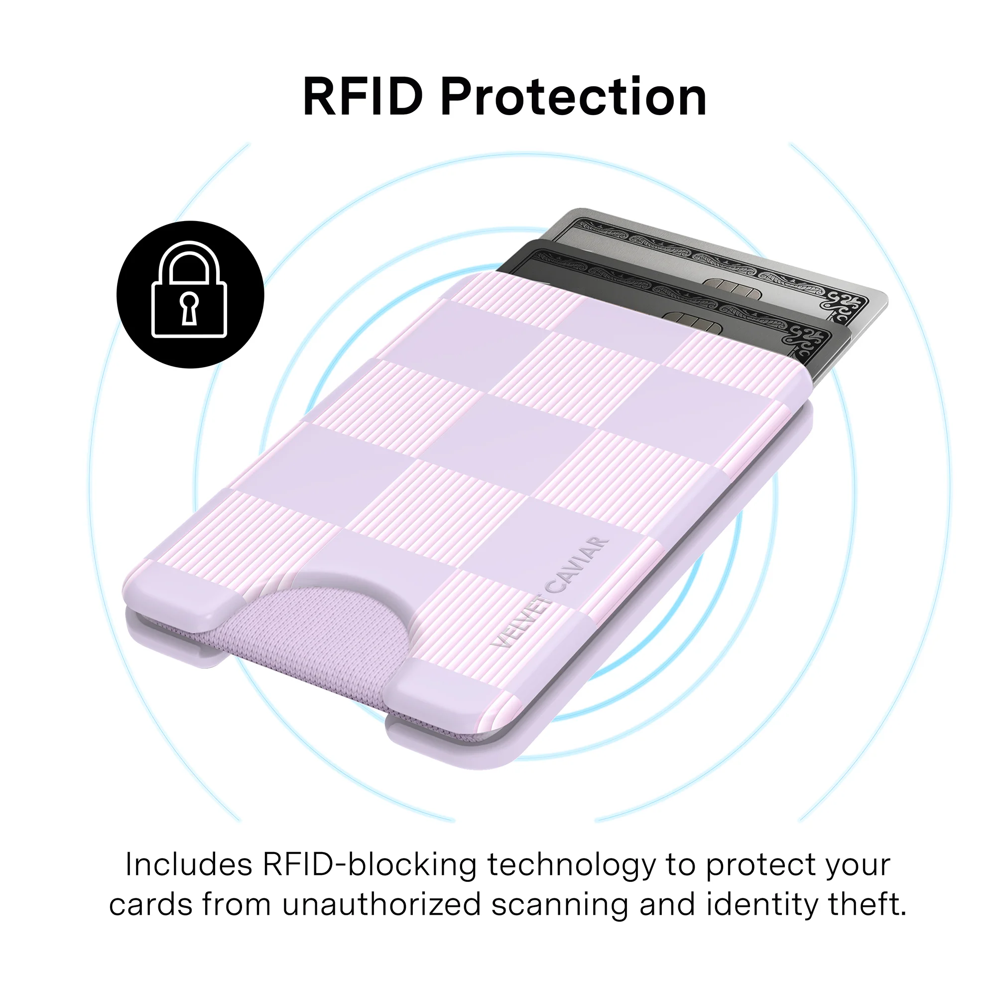 Lilac Vibe Checkered Magsafe Wallet - Image 4
