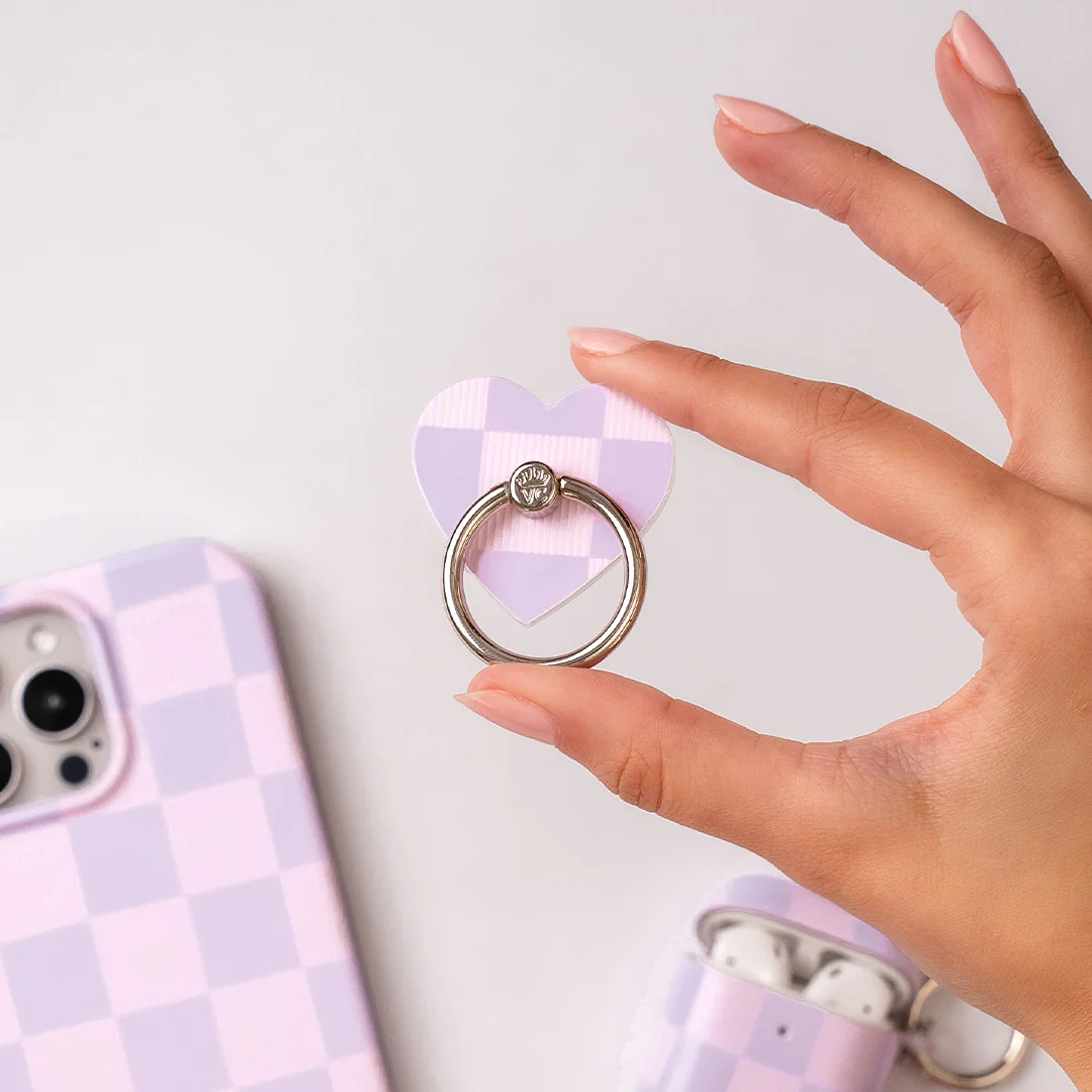 Lilac Vibe Checkered Phone Ring - Image 2