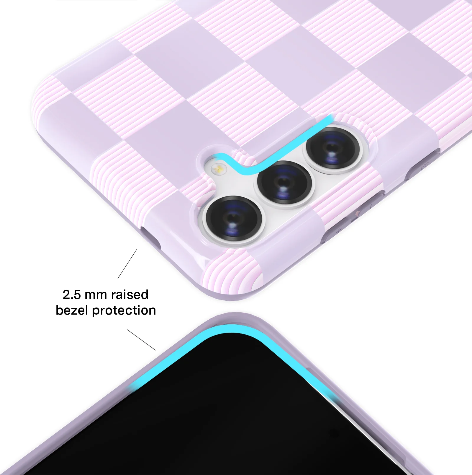 Lilac Vibe Checkered Samsung Case - Image 2