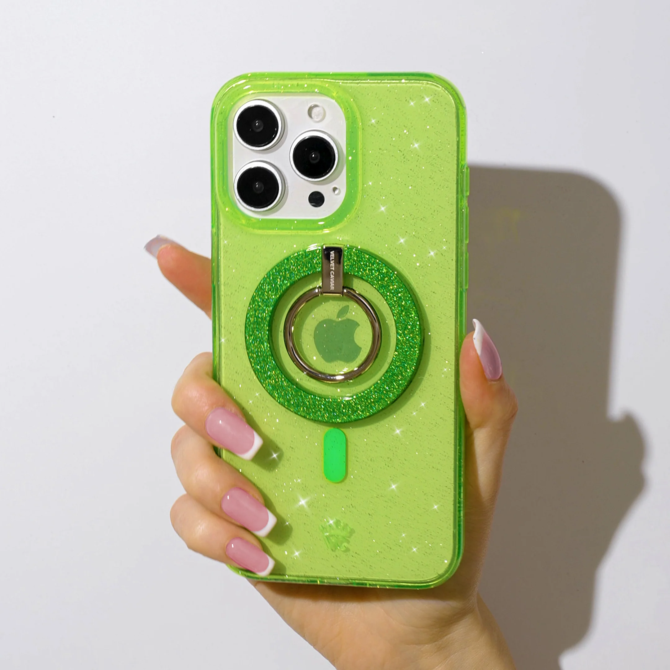 Lime Stardust Glitter MagSafe Grip Ring - Image 2