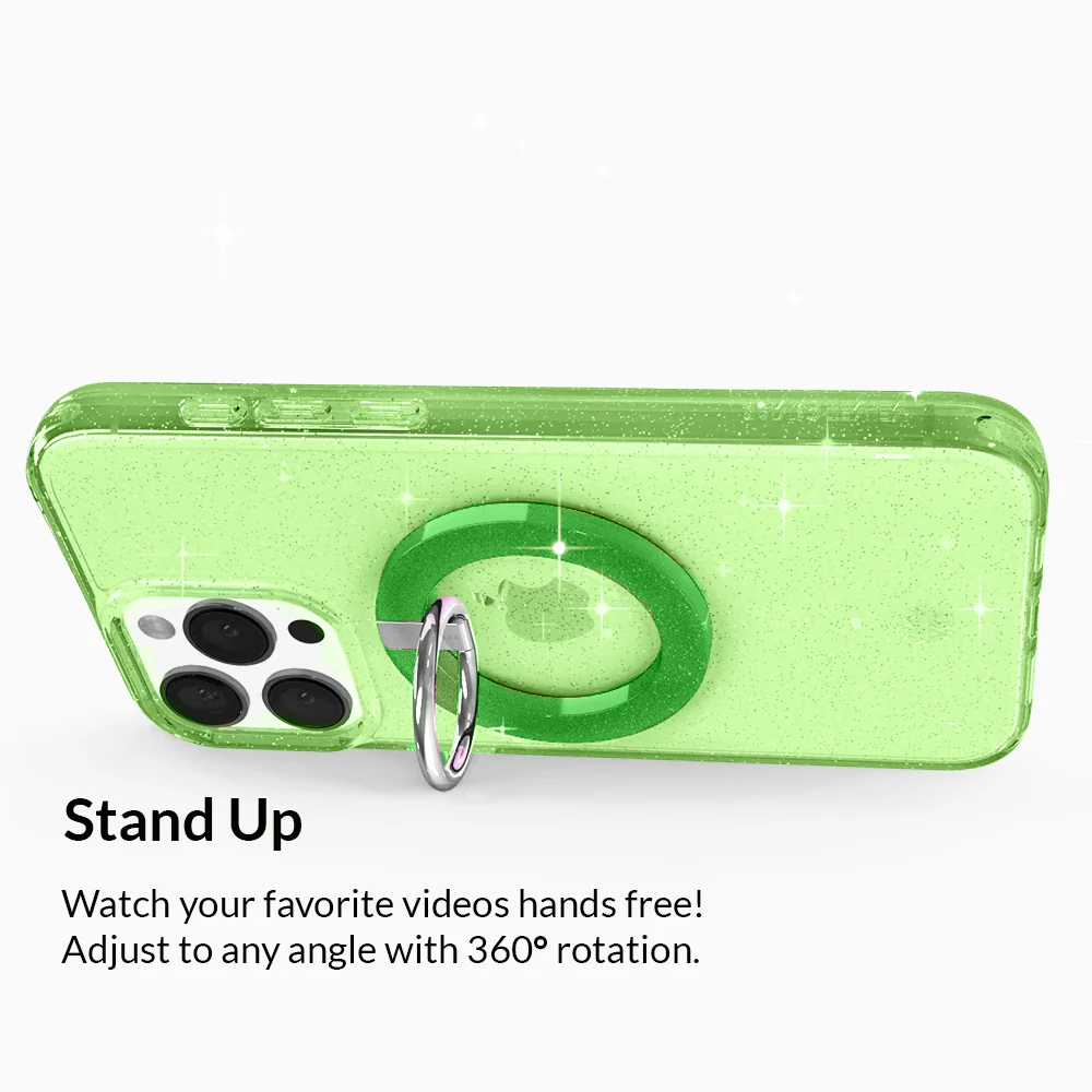 Lime Stardust Glitter MagSafe Grip Ring - Image 4