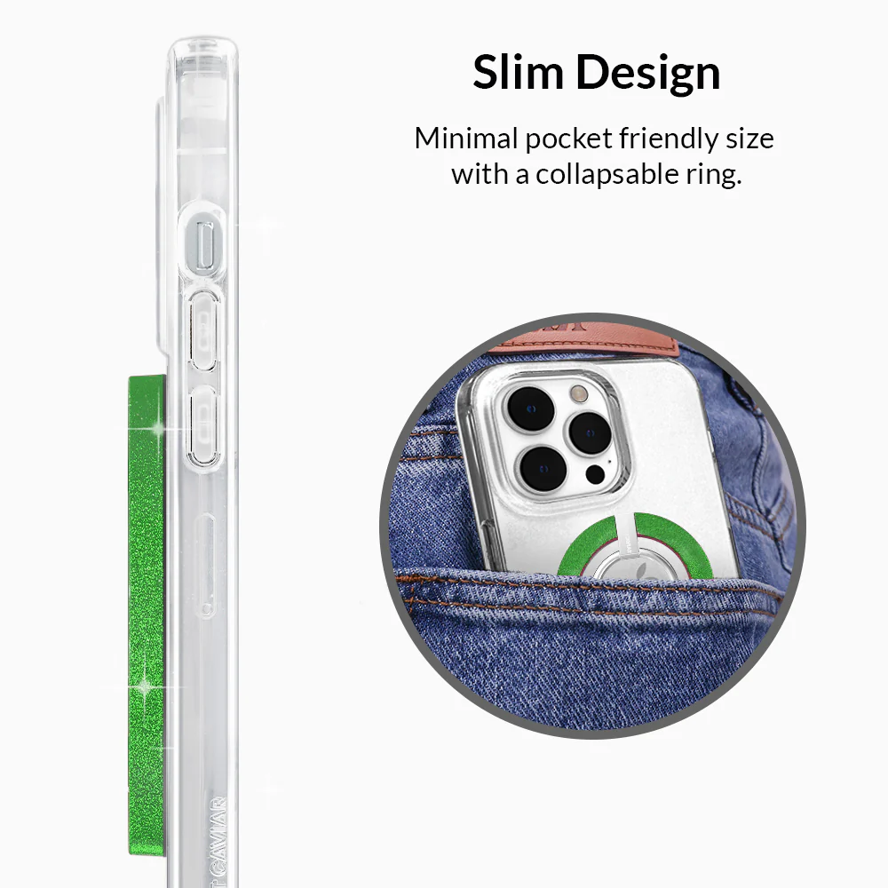 Lime Stardust Glitter MagSafe Grip Ring - Image 5