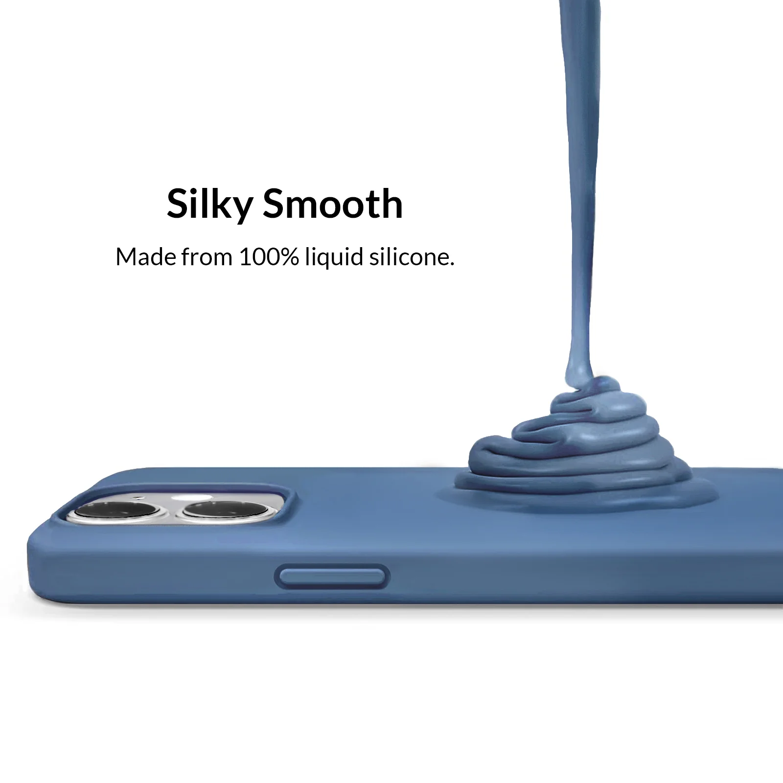 Linen Blue Silicone iPhone Case - Image 45