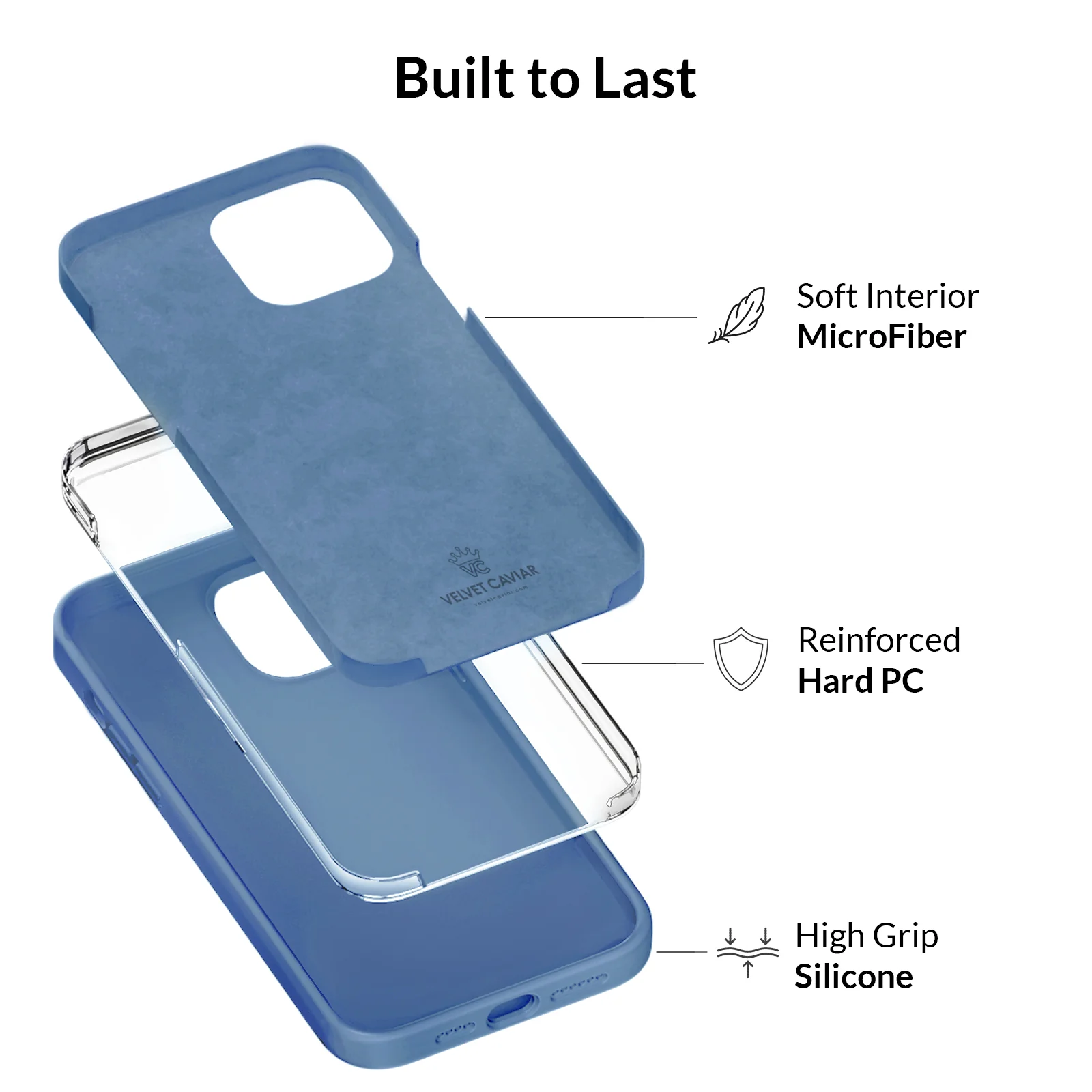 Linen Blue Silicone iPhone Case - Image 68