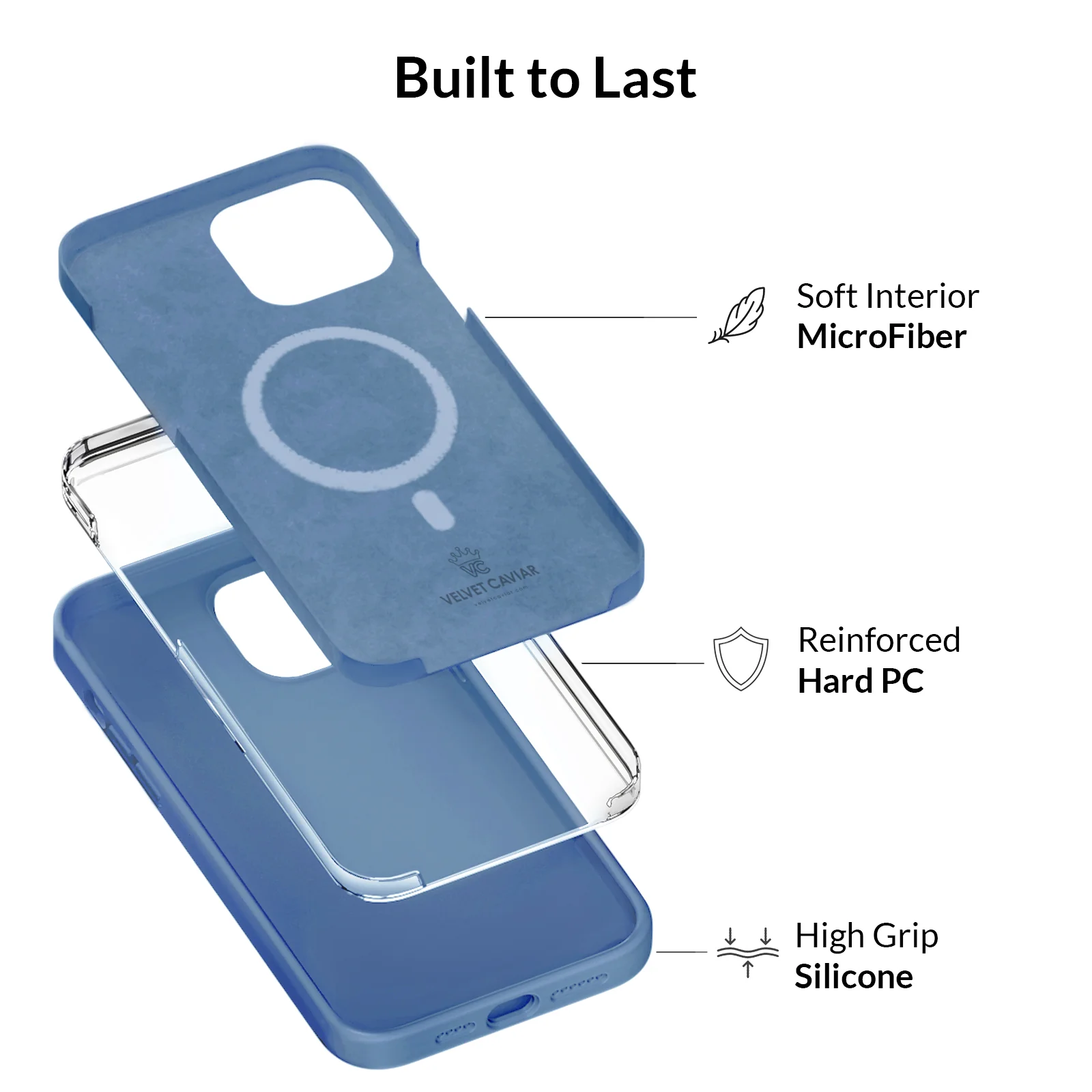 Linen Blue Silicone iPhone Case - Image 7