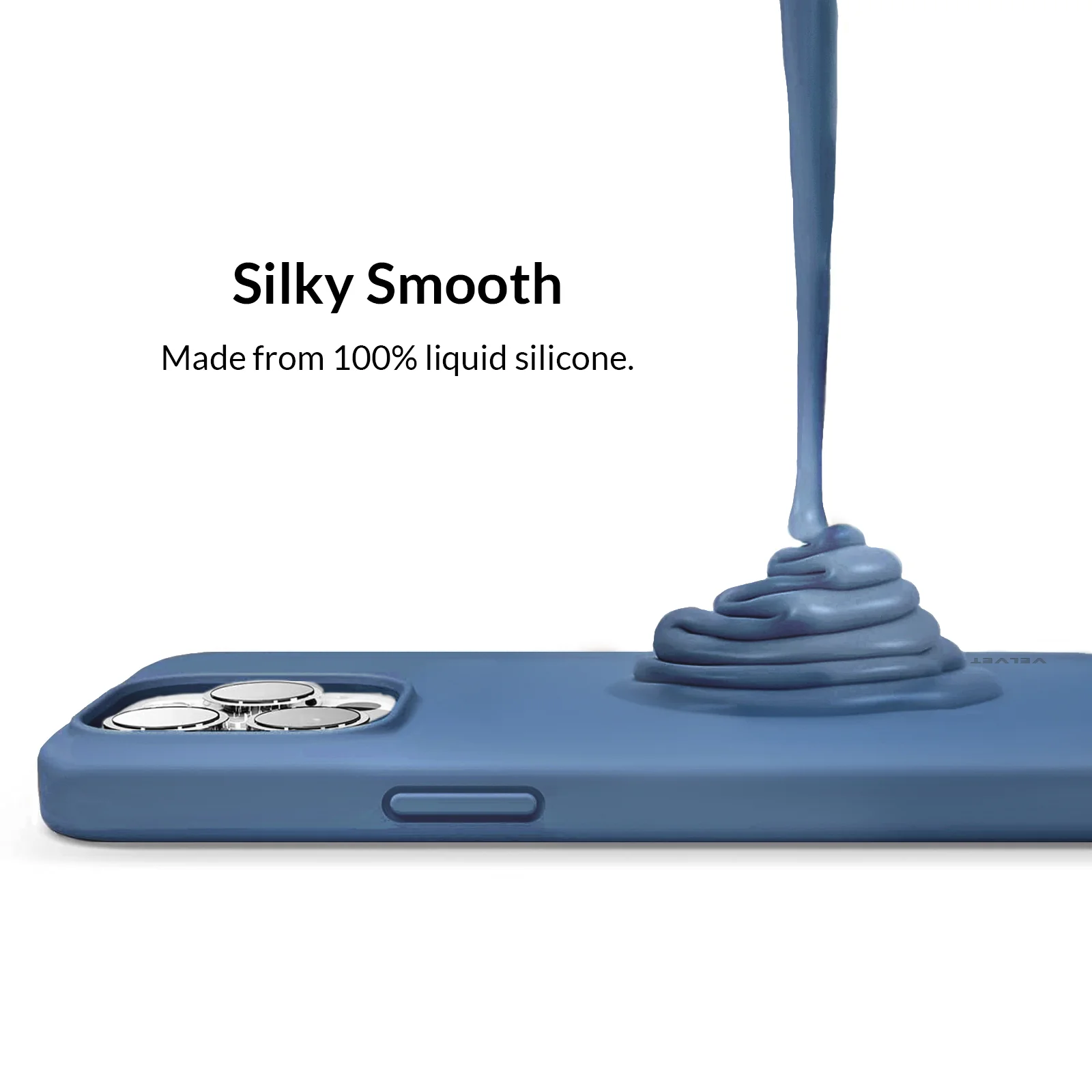 Linen Blue Silicone iPhone Case - Image 97