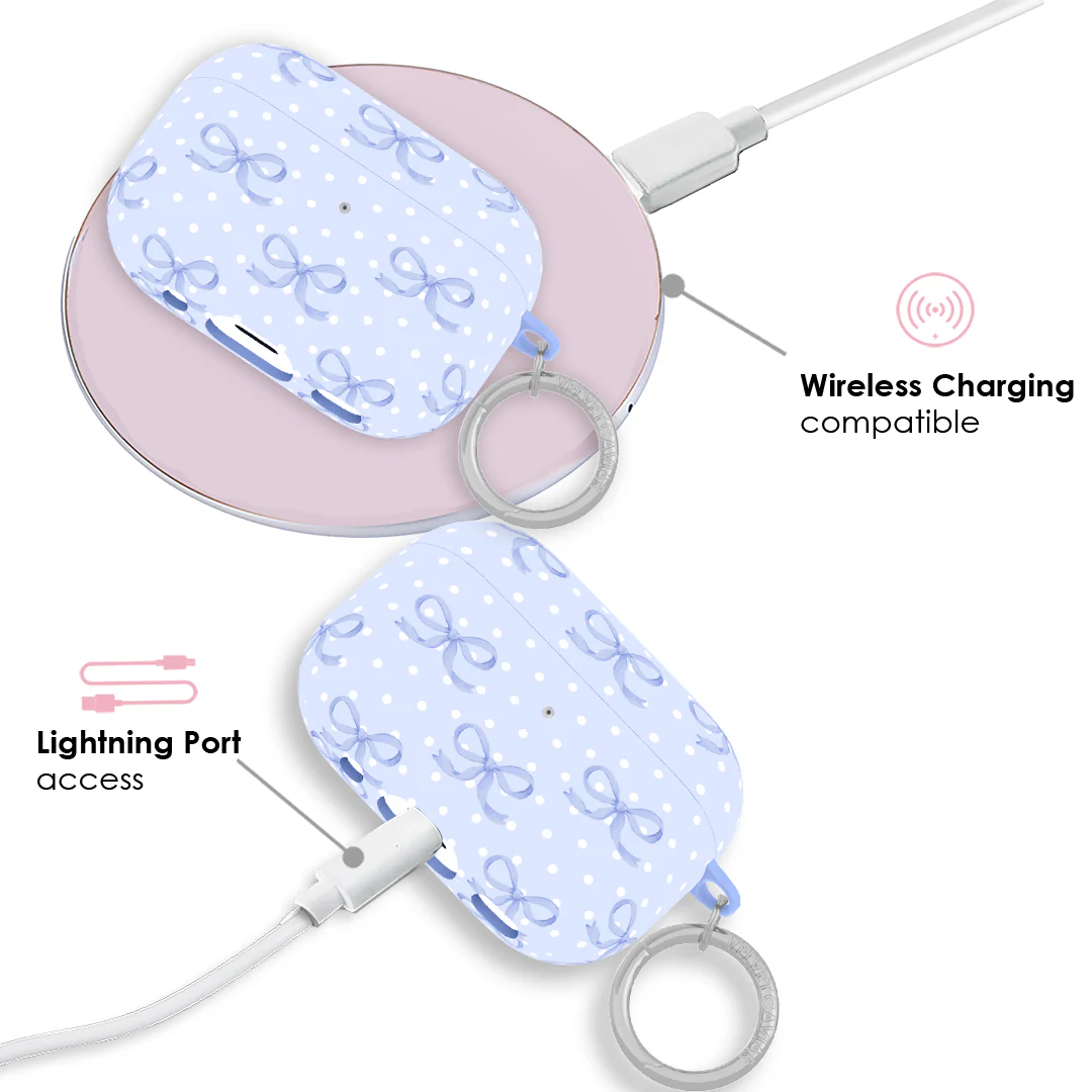 Lovely Blue Bows AirPod Case - Image 10