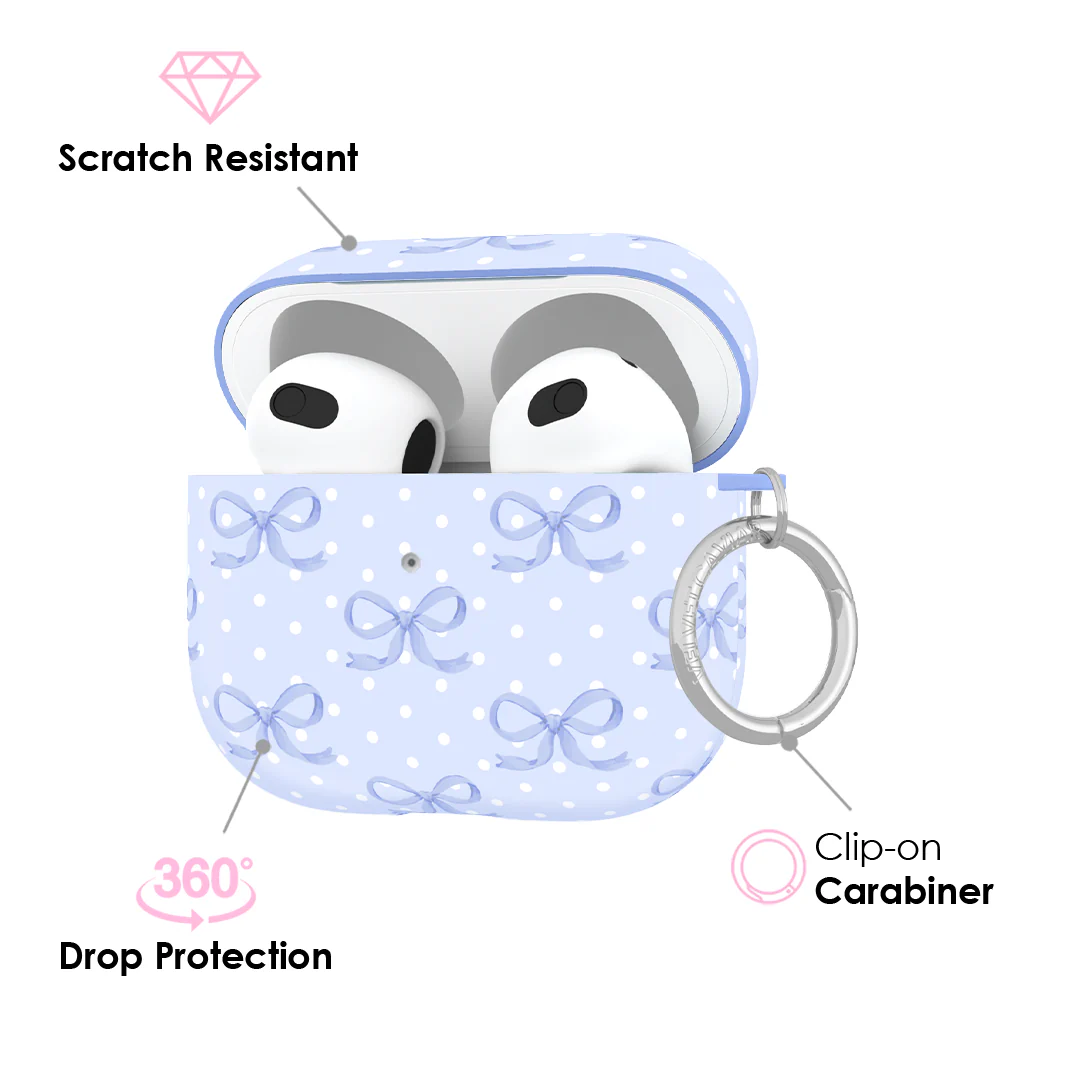 Lovely Blue Bows AirPod Case - Image 15