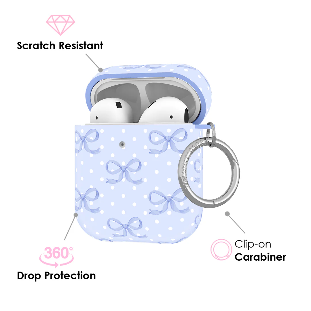 Lovely Blue Bows AirPod Case - Image 3