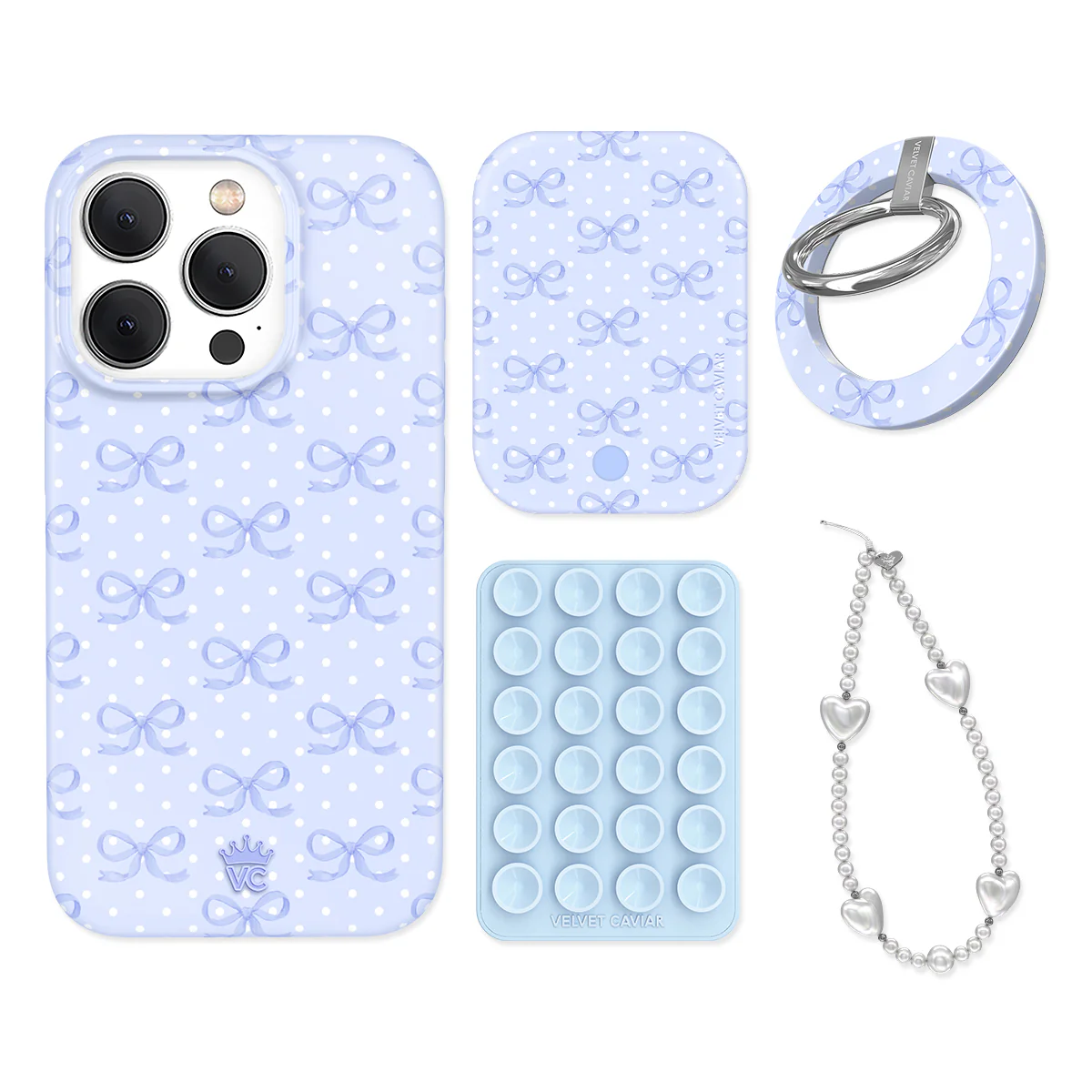 Lovely Blue Bows iPhone Bundle Set - Grip - Image 7