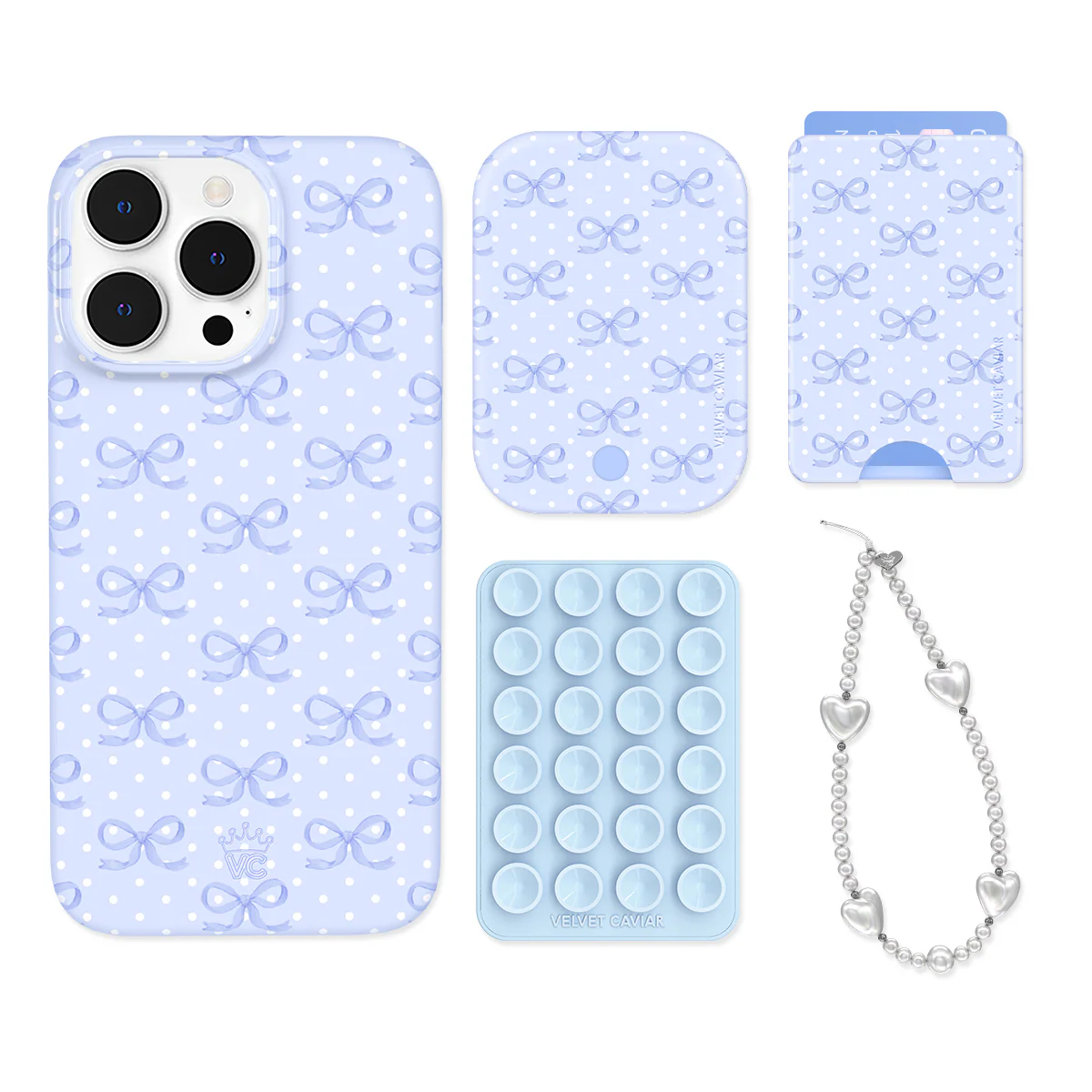 Lovely Blue Bows iPhone Bundle Set - Wallet - Image 10