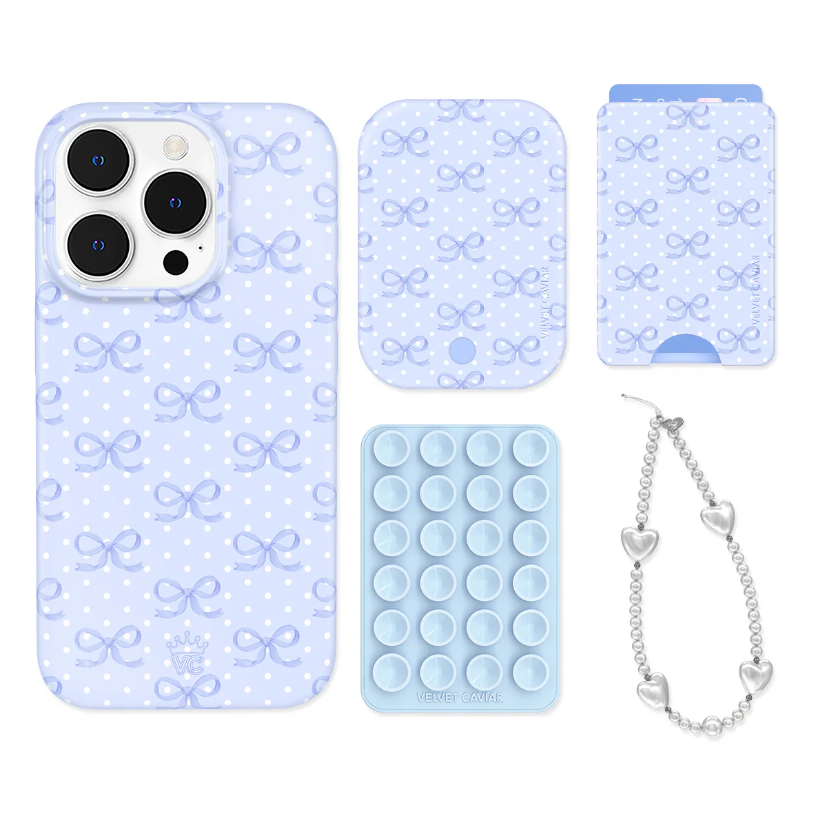 Lovely Blue Bows iPhone Bundle Set - Wallet - Image 11