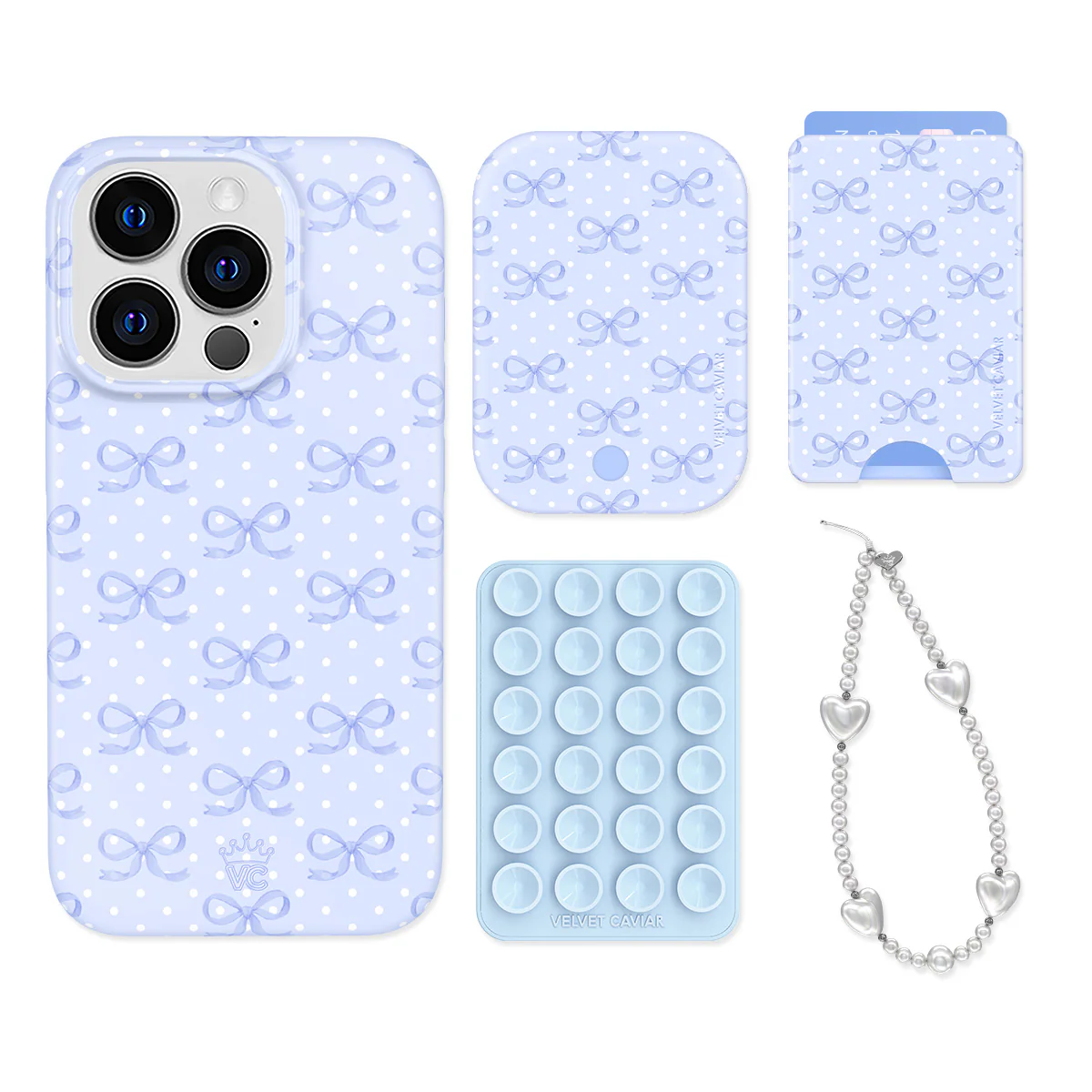 Lovely Blue Bows iPhone Bundle Set - Wallet - Image 14