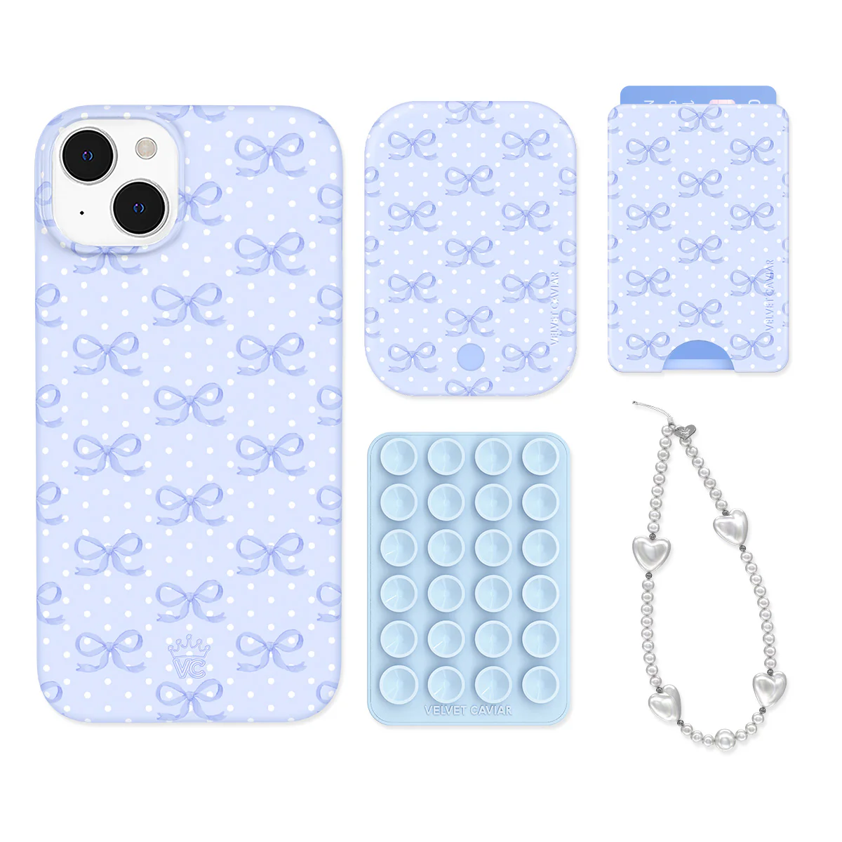 Lovely Blue Bows iPhone Bundle Set - Wallet - Image 15
