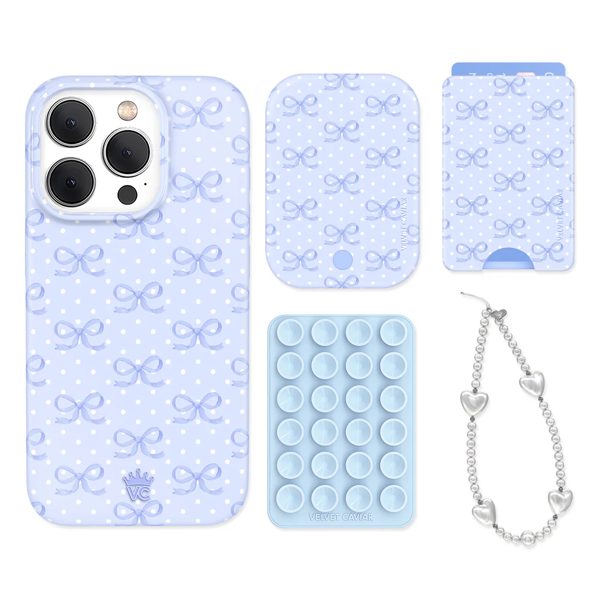 Lovely Blue Bows iPhone Bundle Set - Wallet - Image 7