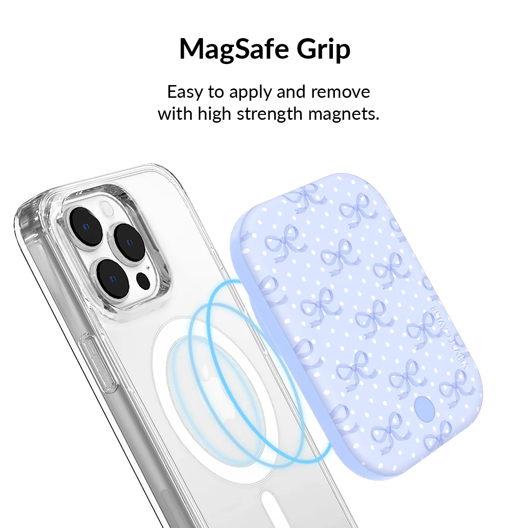 Lovely Blue Bows MagSafe Battery Power Pack - Image 4