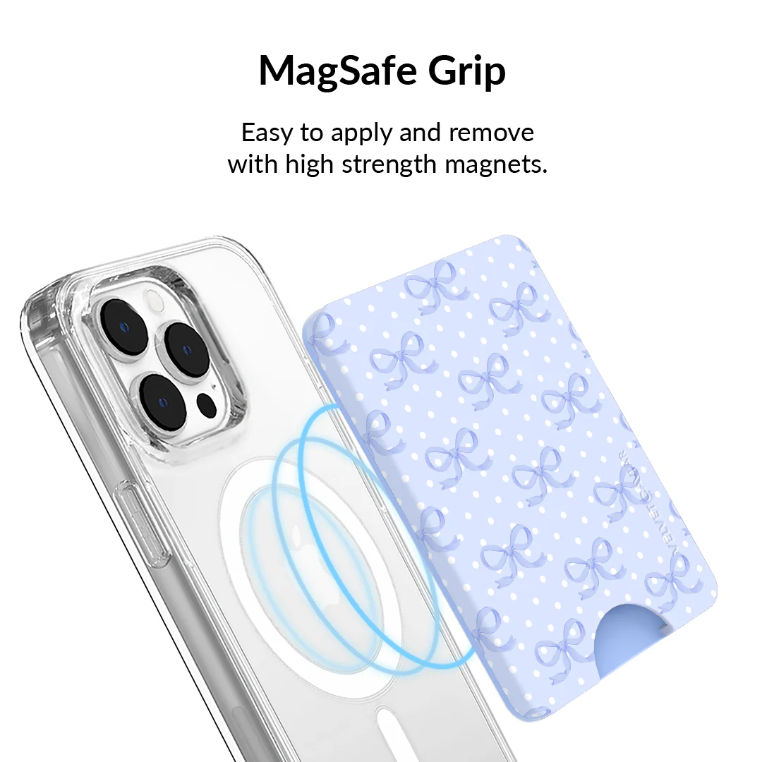 Lovely Blue Bows MagSafe Wallet - Image 3