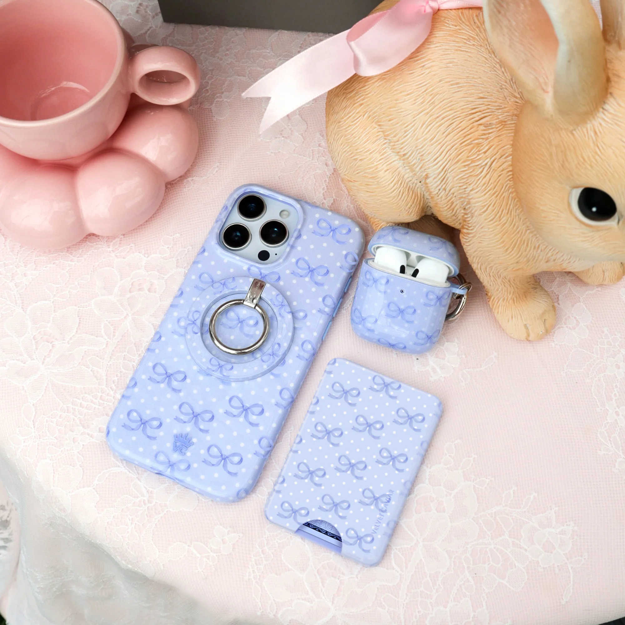 Lovely Blue Bows MagSafe Wallet - Image 6