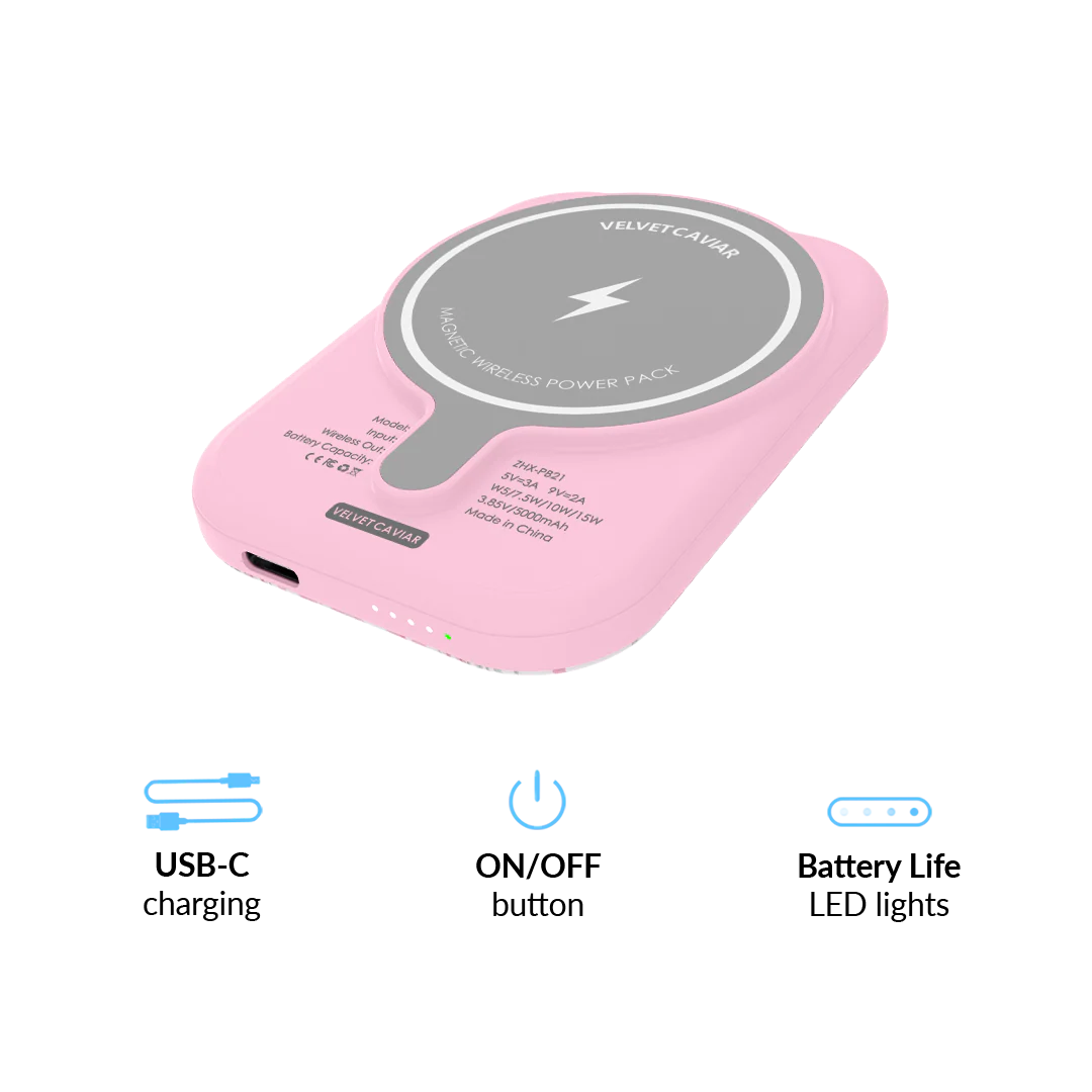 Lovely Pink Bows MagSafe Battery Power Pack - Image 6