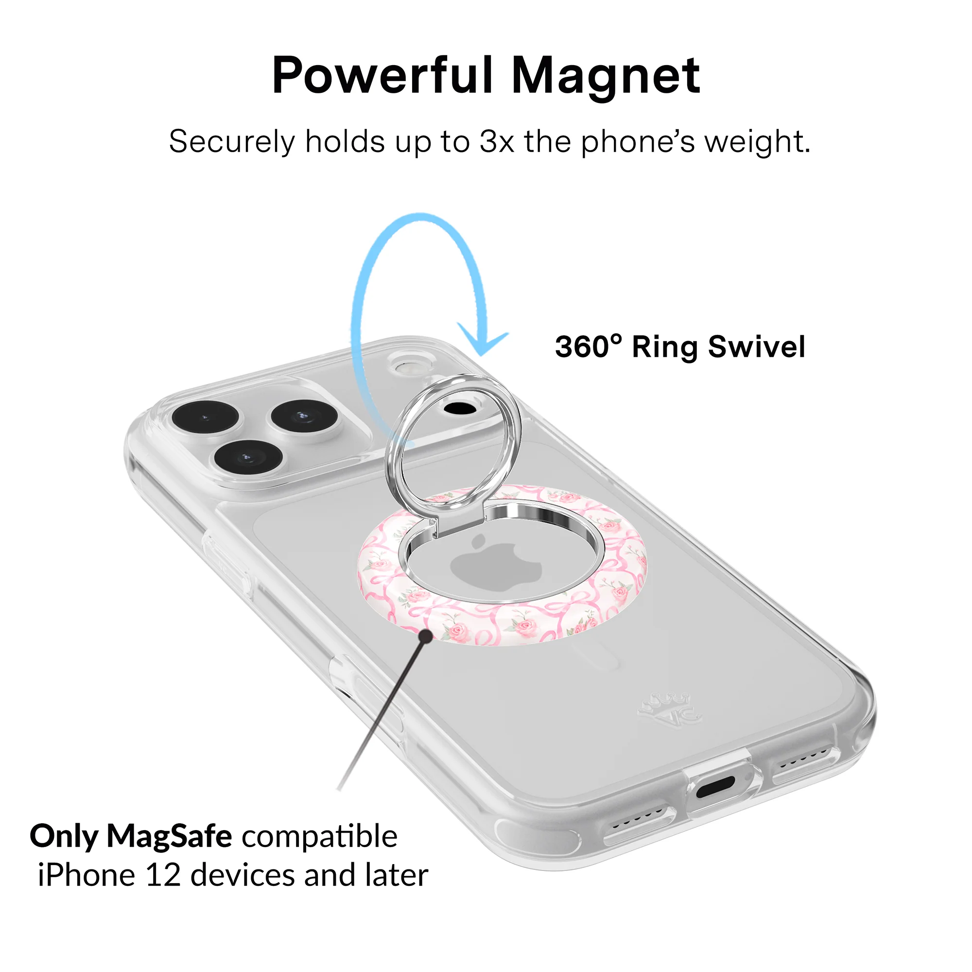 Lovely Pink Bows MagSafe Grip Ring - Image 2