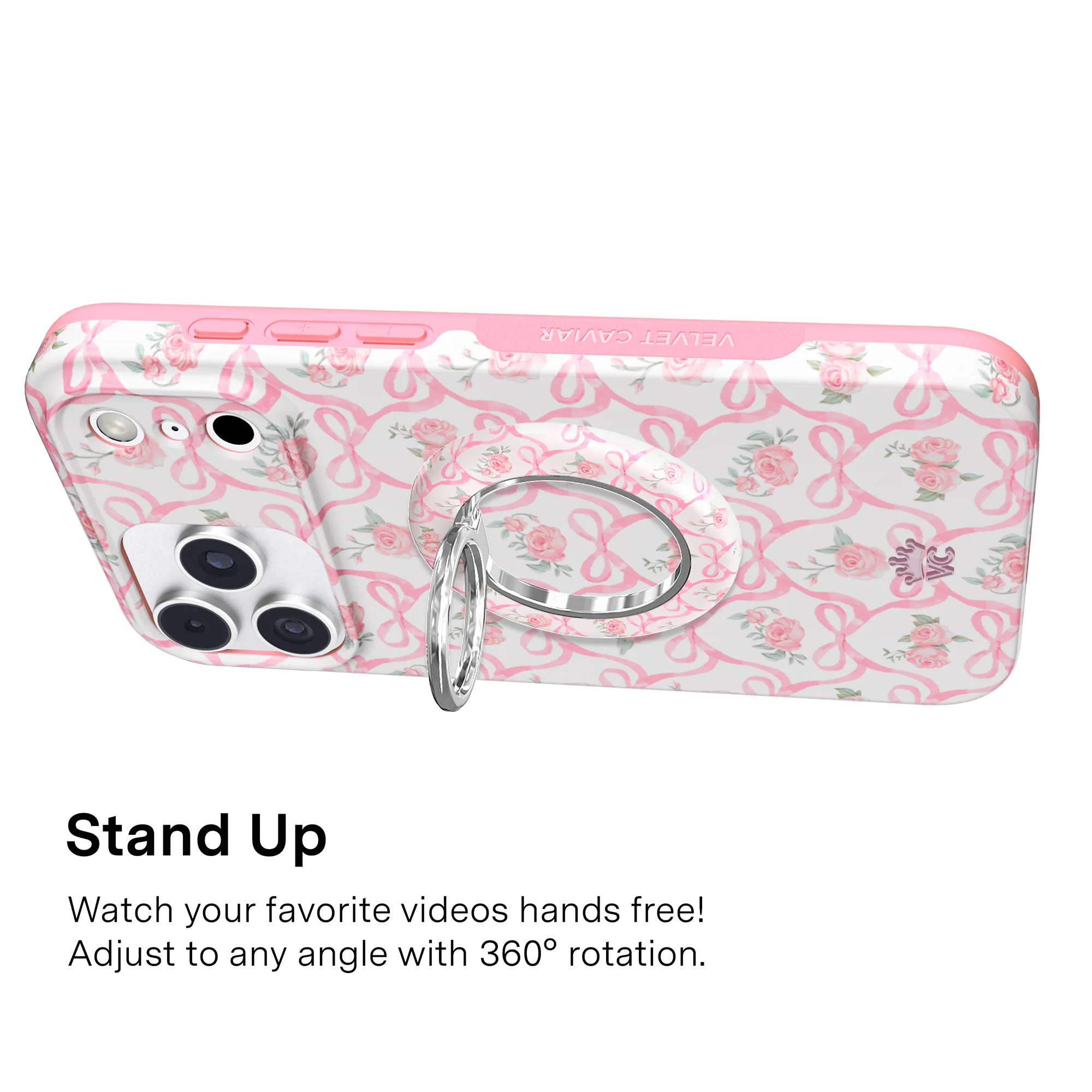 Lovely Pink Bows MagSafe Grip Ring - Image 4